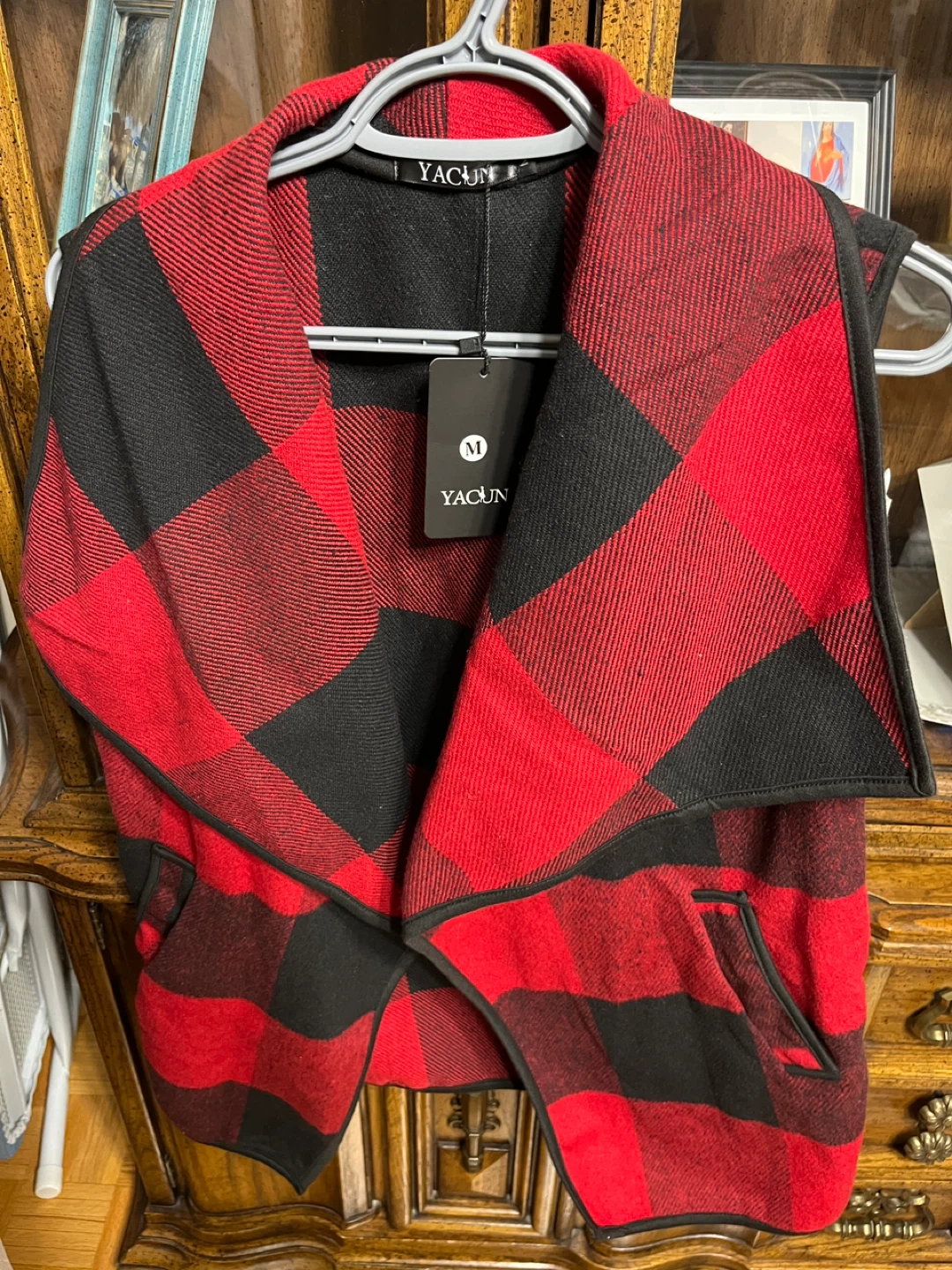 YACUN Women's Buffalo Plaid Vest