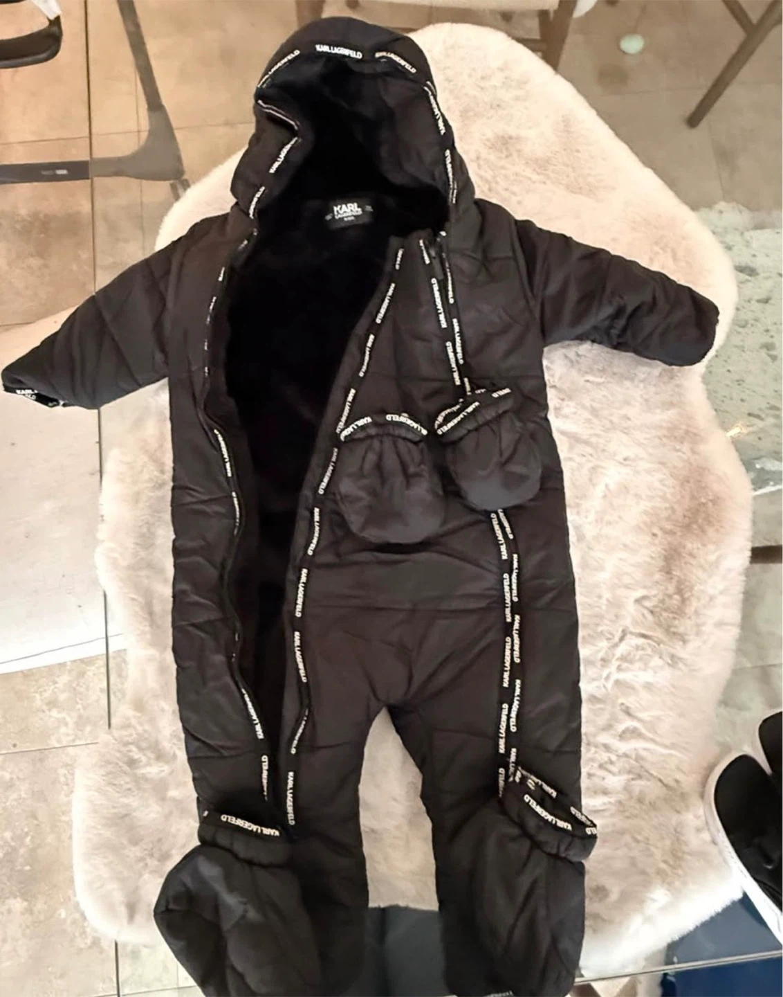 Karl Lagerfeld Kids Padded Snowsuit 18M / 81cm Black - photo 2