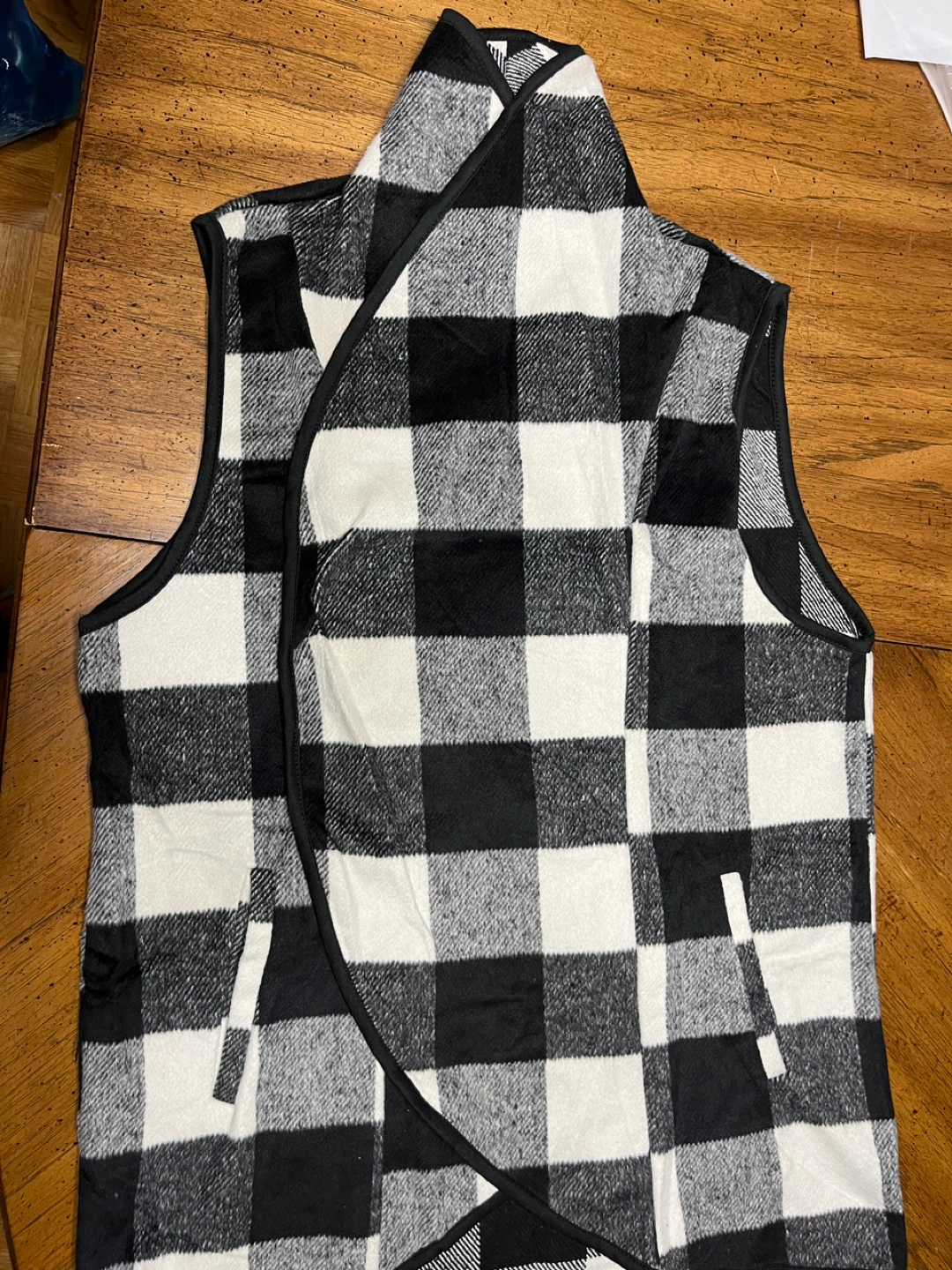 Black and White Buffalo Plaid Vest - photo 2