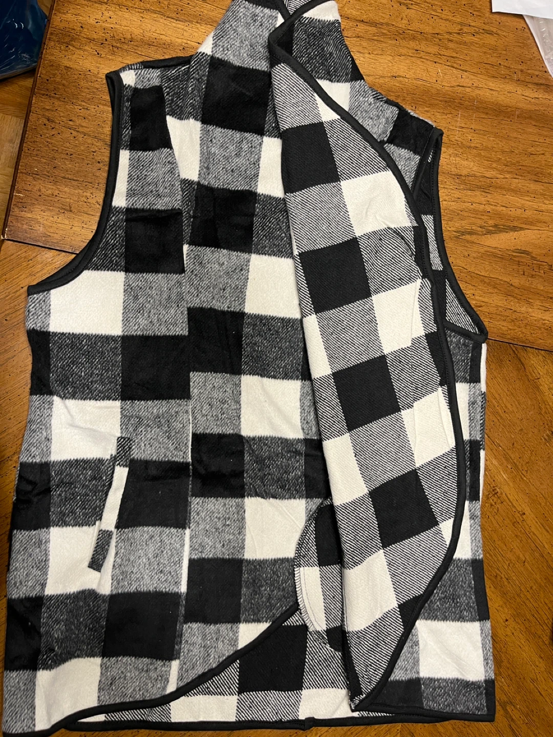Black and White Buffalo Plaid Vest