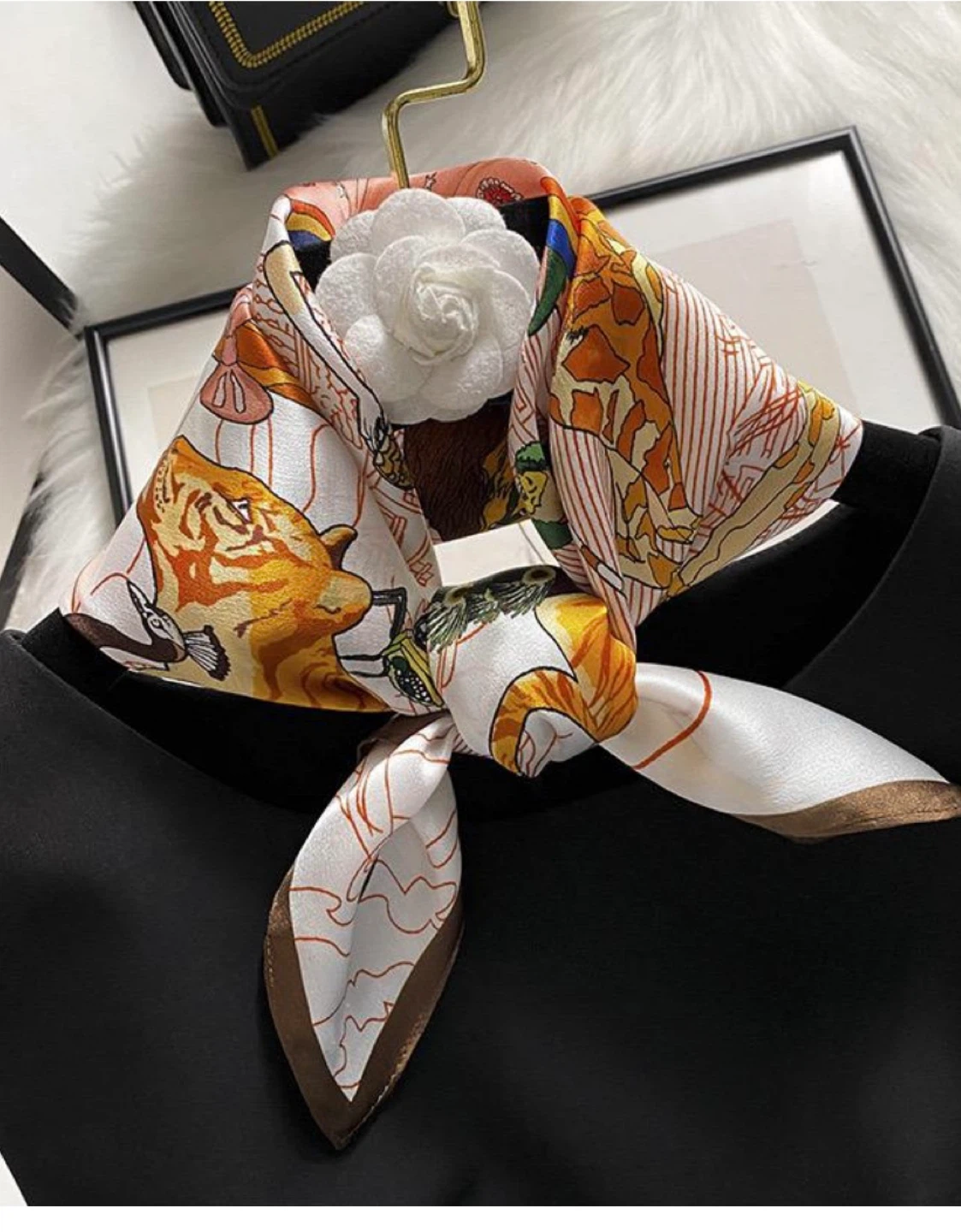 Designer Print Silk Scarf