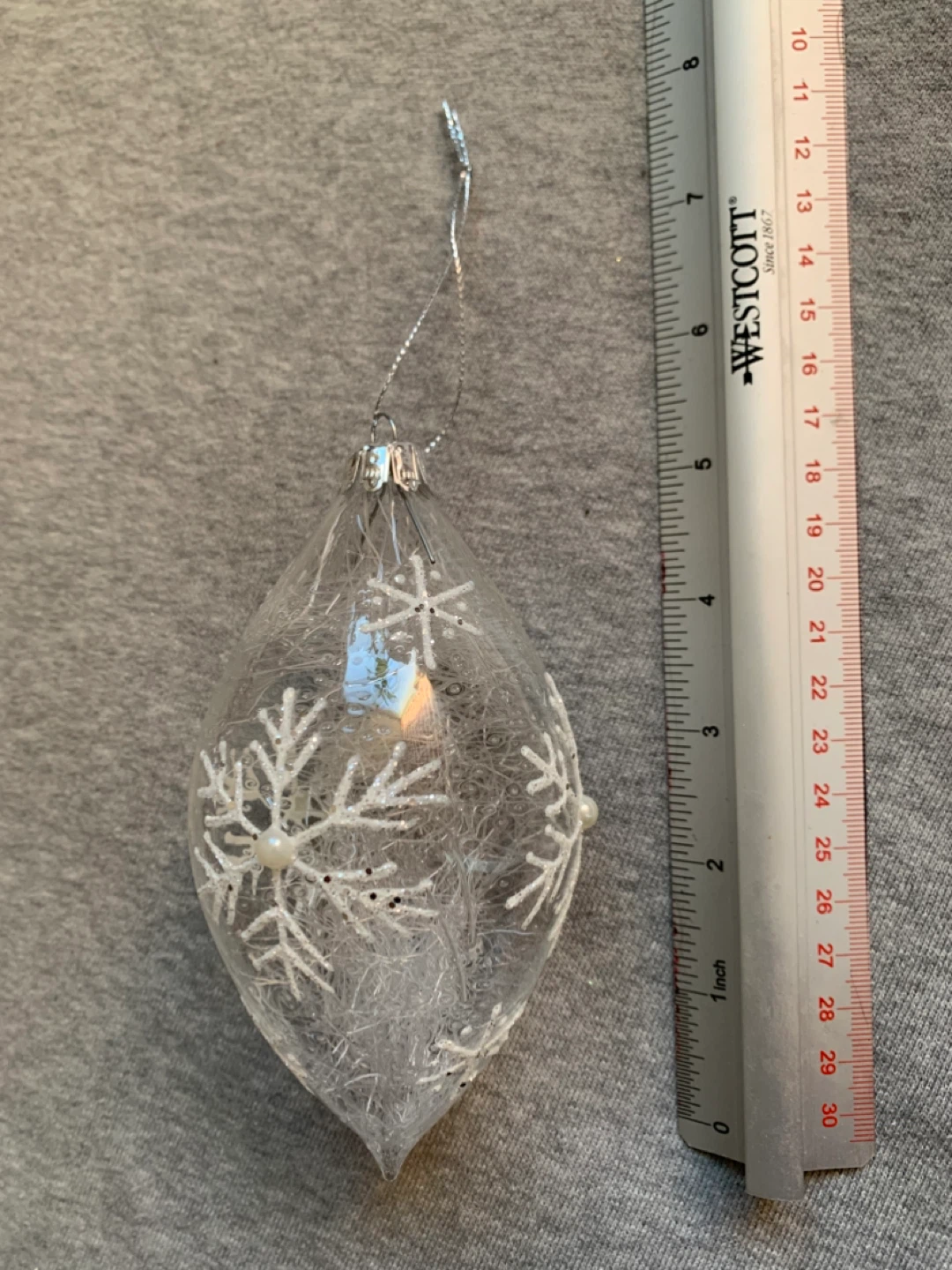 Clear Glass Snowflake Decal Ornament - photo 2