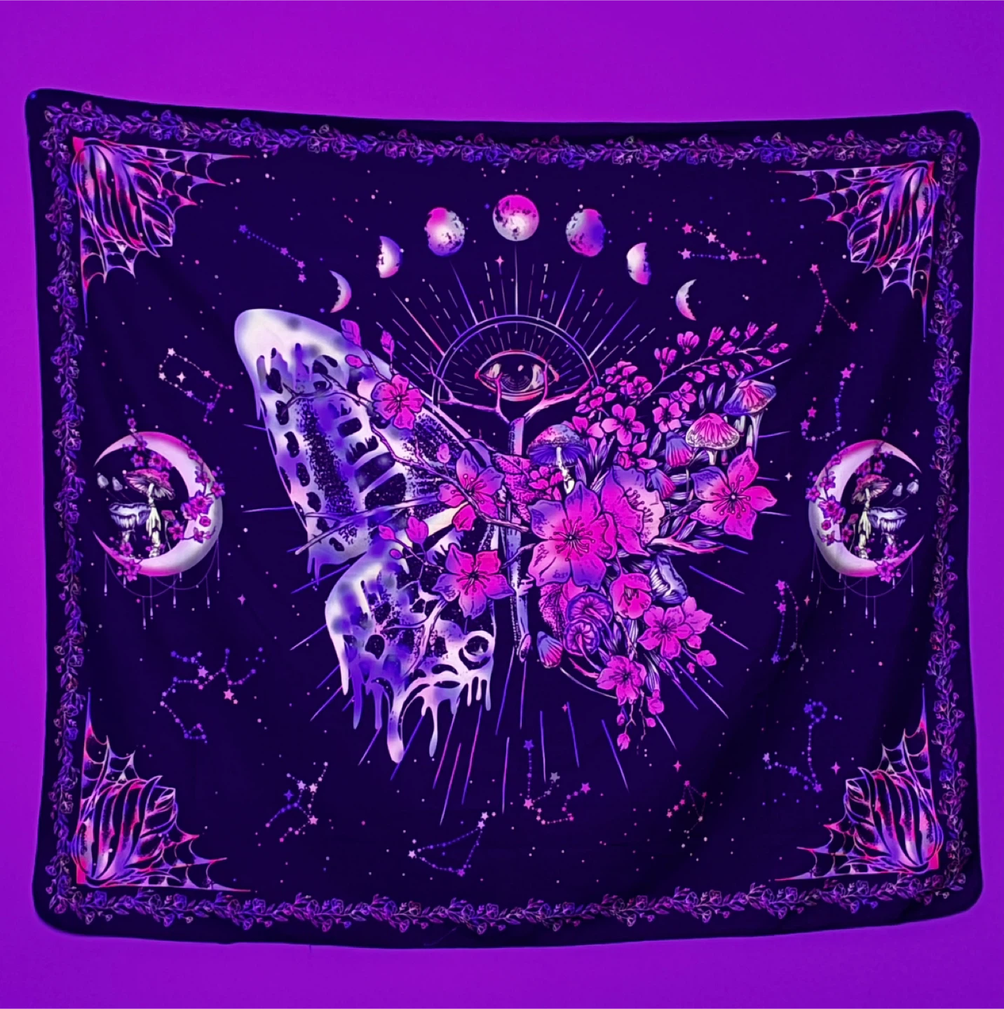 Celestial Butterfly Wall Tapestry – UV Rctve Psychdlc Wll Hngng - photo 4