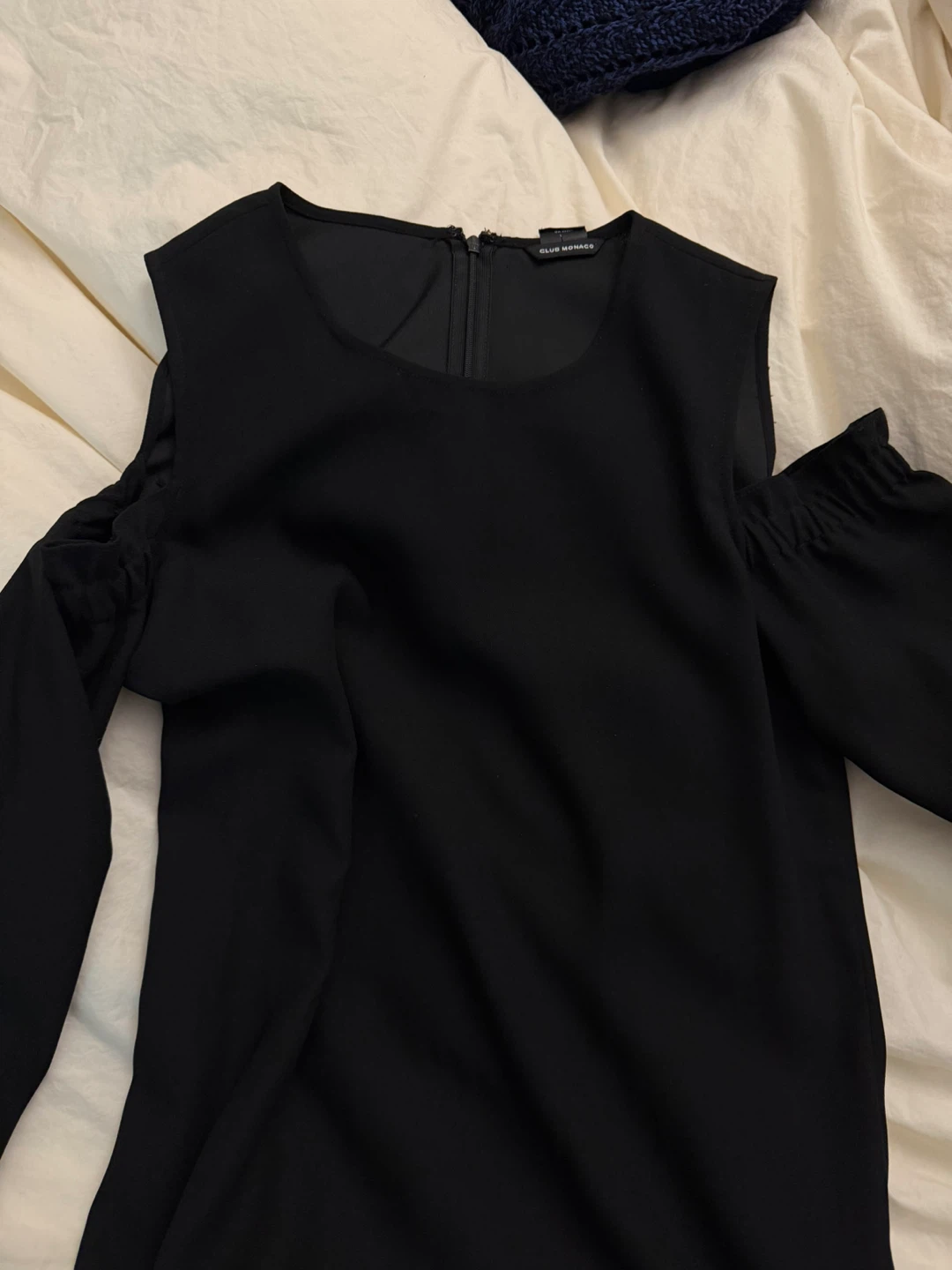 Black Cold Shoulder Long Sleeve Top - photo 3