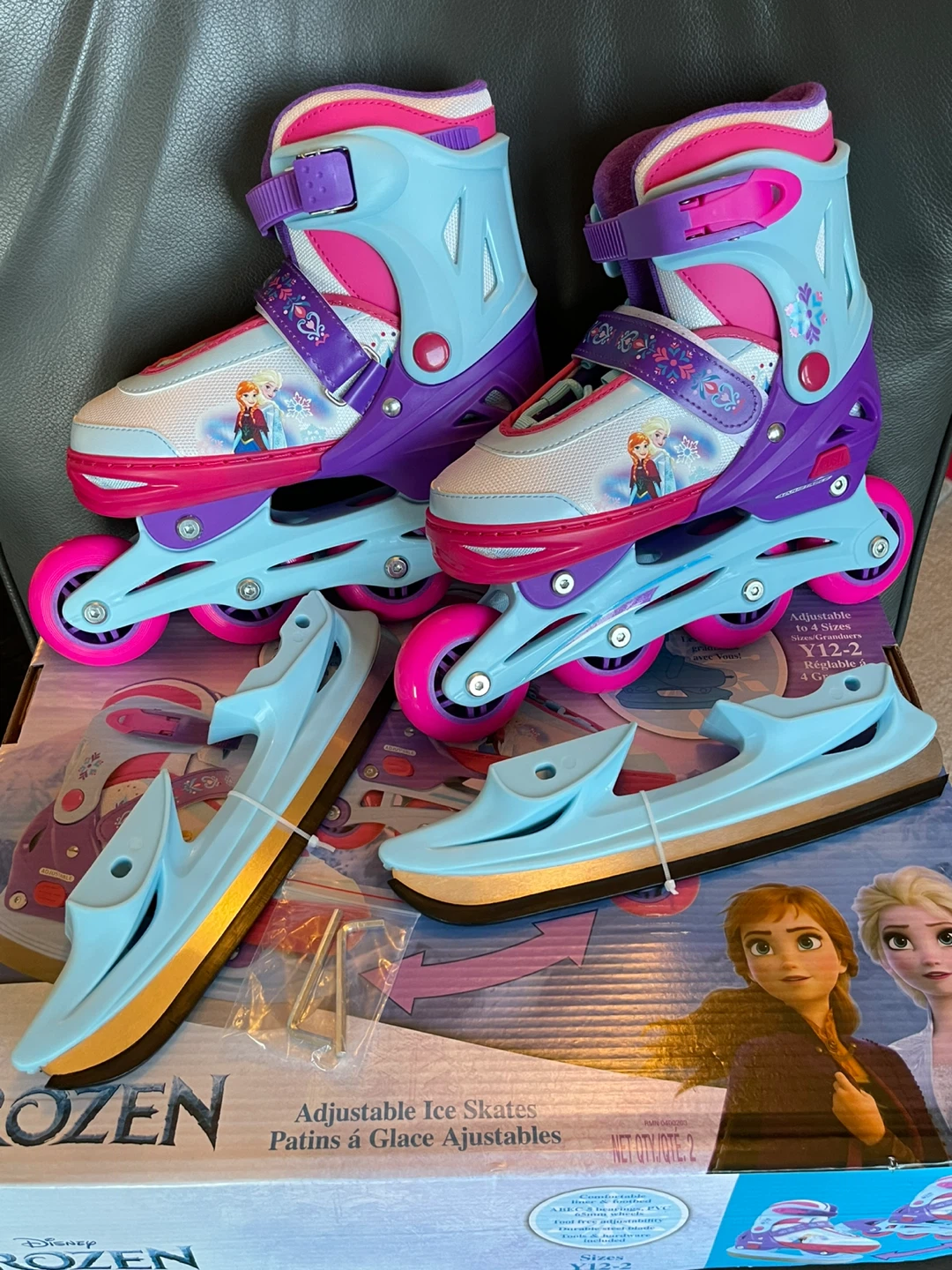 Skates for kids convertible 2in1 adjustable size Y12-2 Frozen