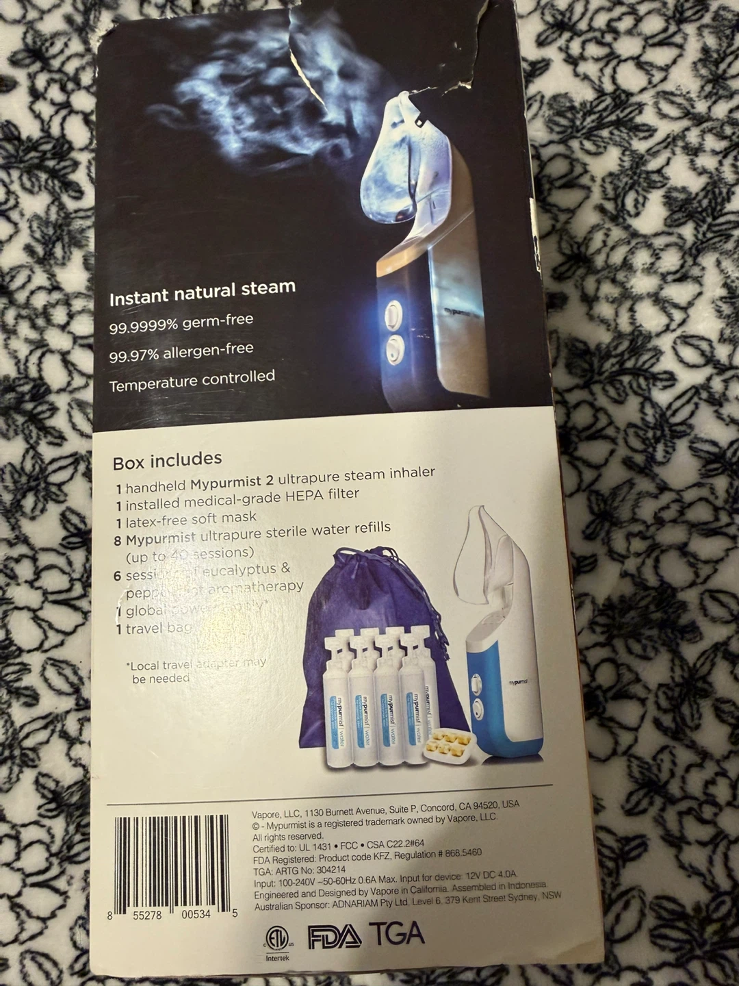 MyPurMist 2 Handheld Ultrapure Steam Inhaler - photo 3