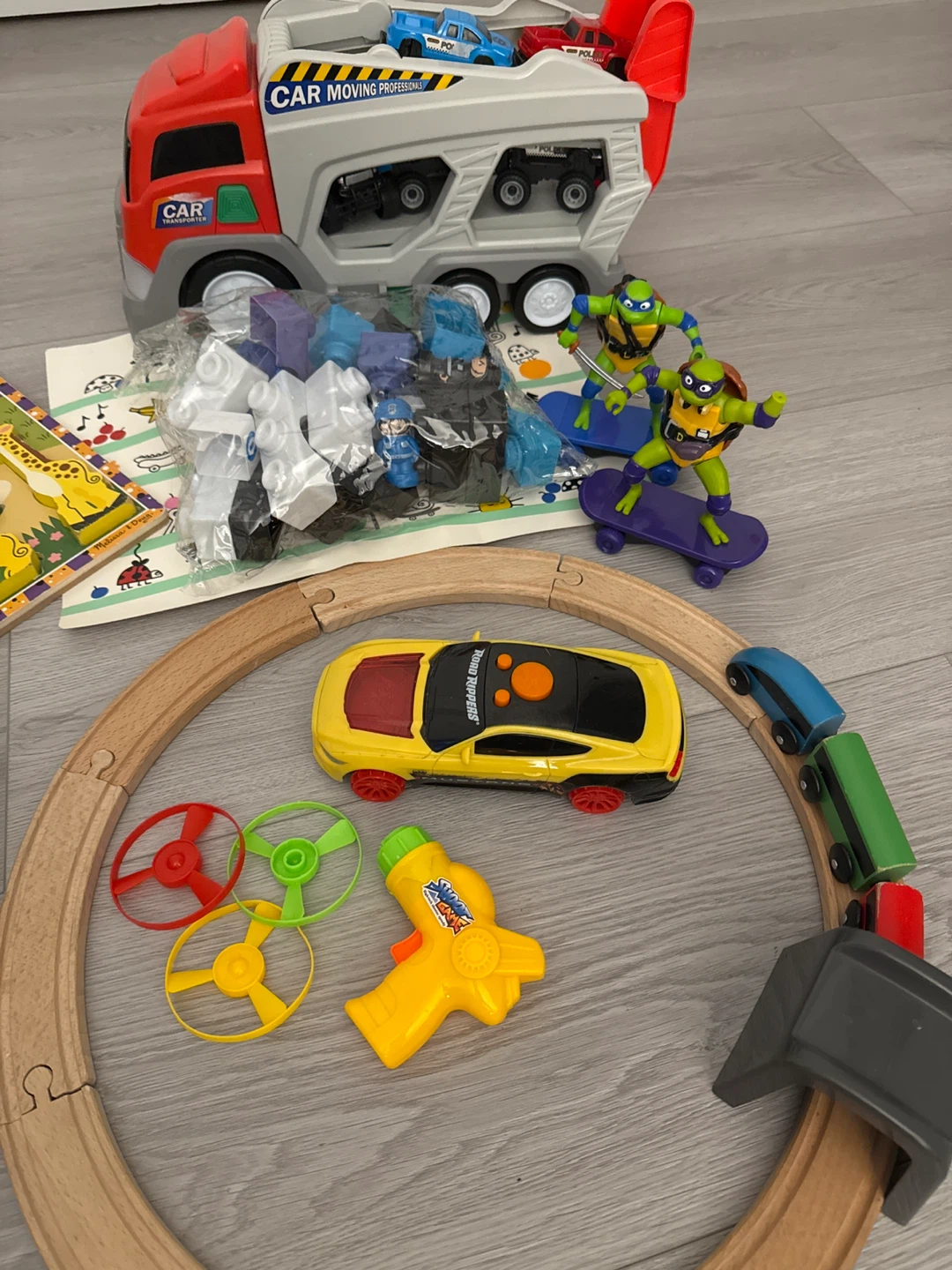 Large Lot of Assorted Kids Toys - Train, Cars, Puzzles & More - photo 2