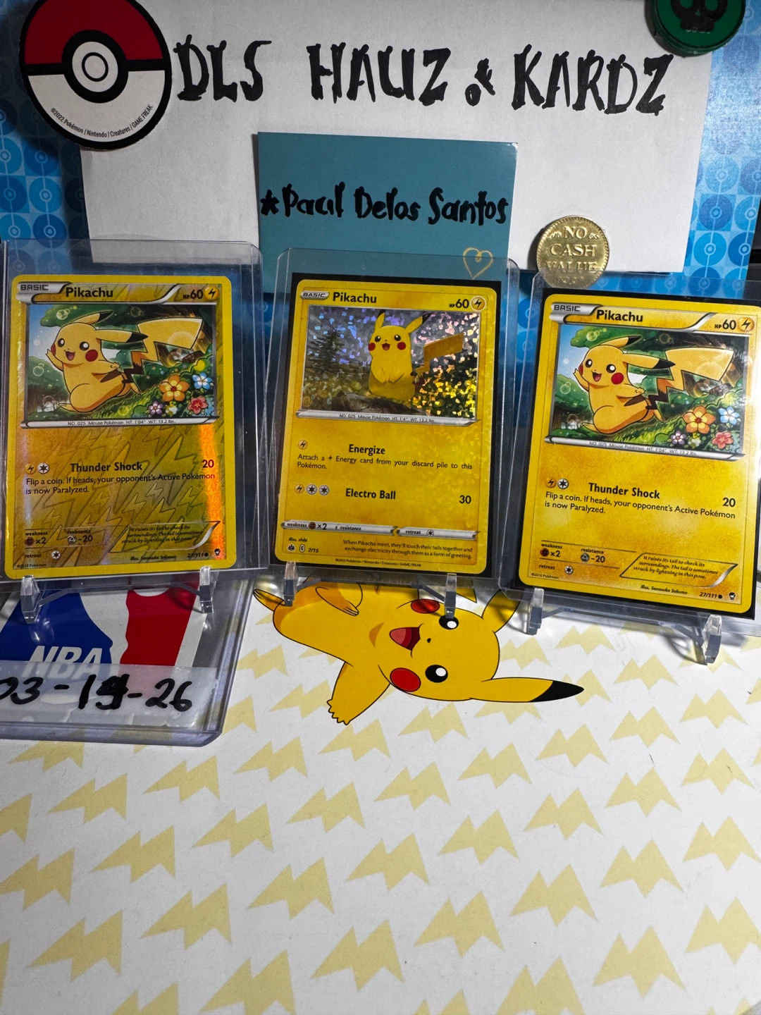 Pokemon Pikachu Trading Cards - 3 Card Lot
