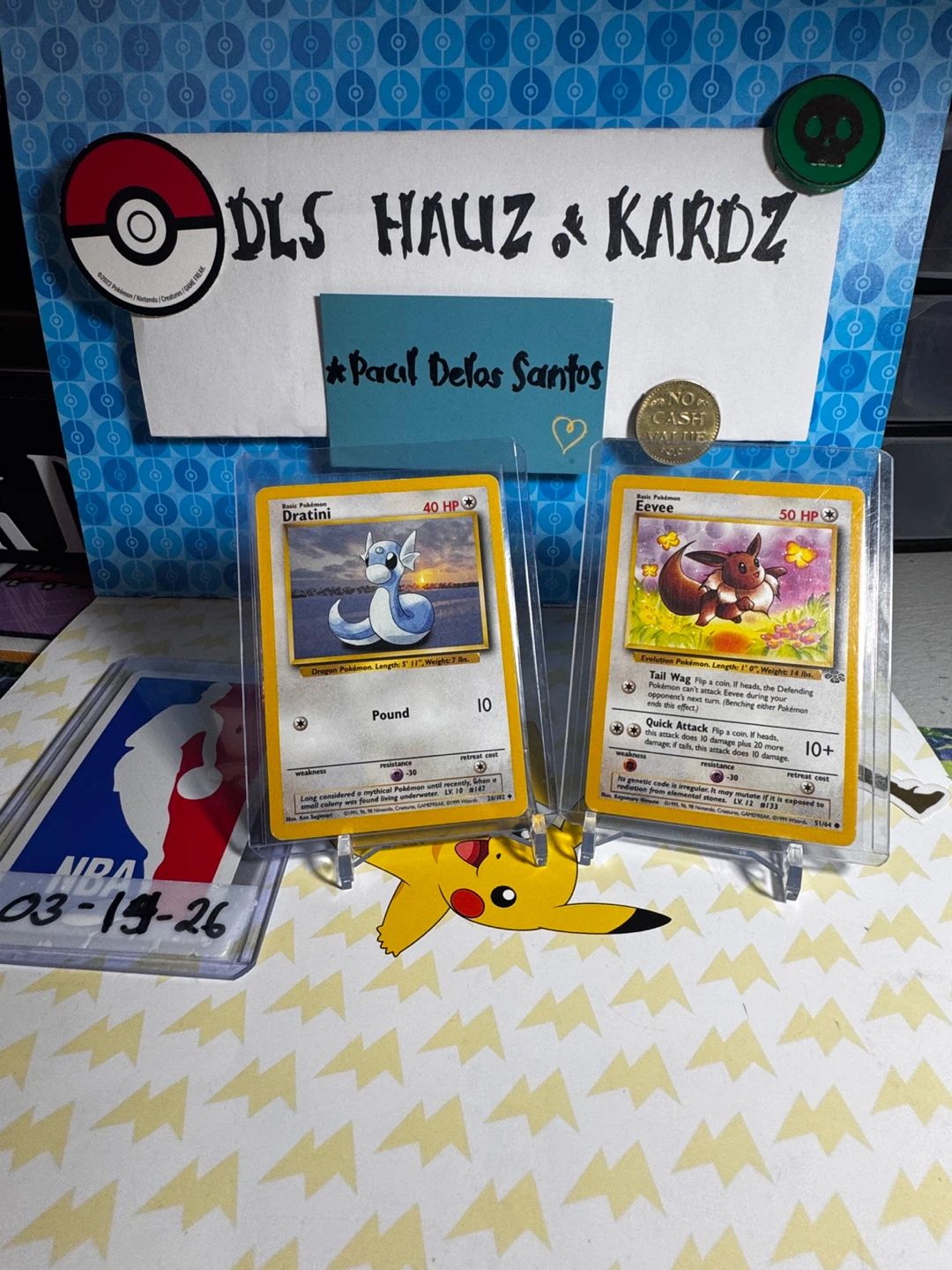 Pokemon Eevee and Dratini Cards