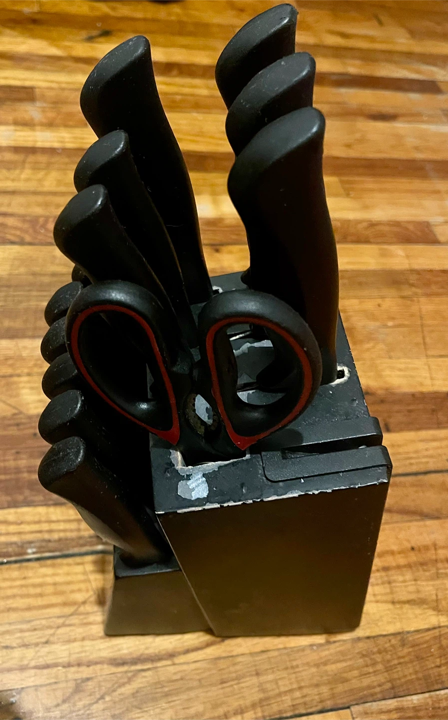Black Knife Block Set with Kitchen Shears