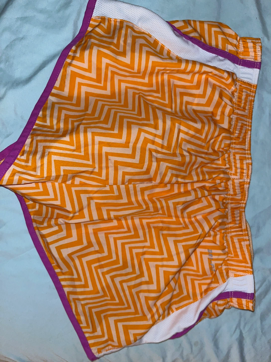 Nike Dri-Fit Running Shorts - Orange/White Chevron - Size M - photo 3
