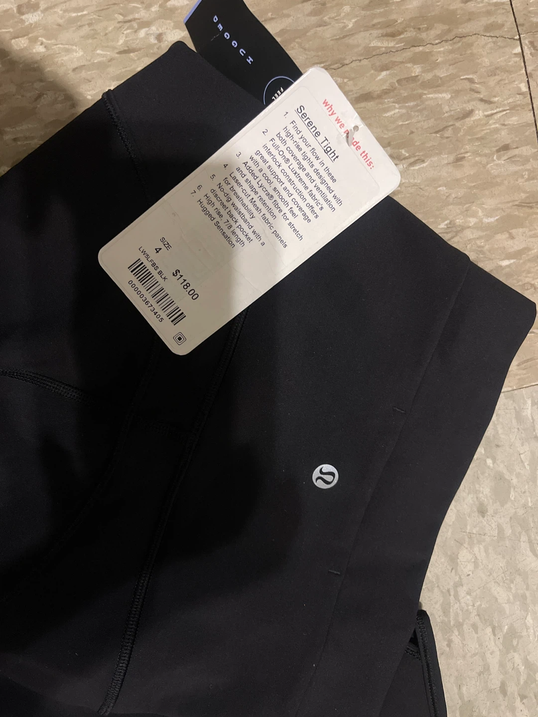 Lululemon Serene Tight Black Size 4 - photo 3