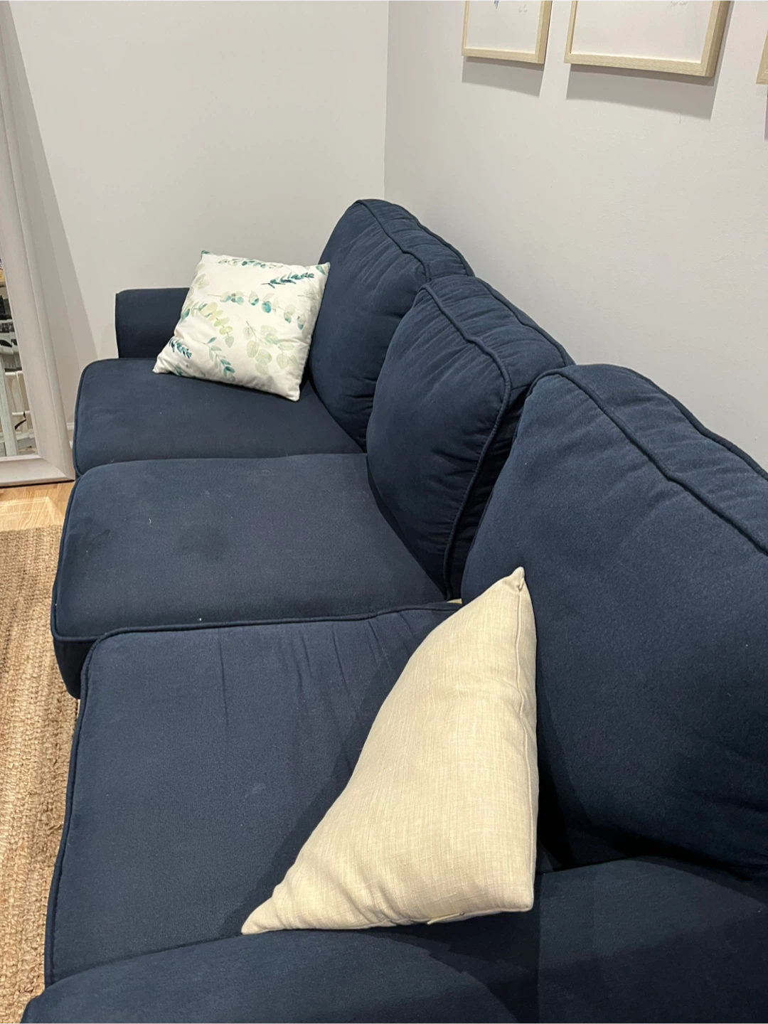 Blue fabric couch - photo 4