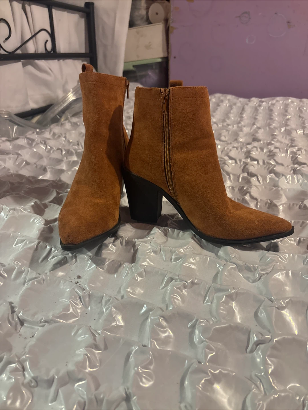 Women's Tan Suede Ankle Boots