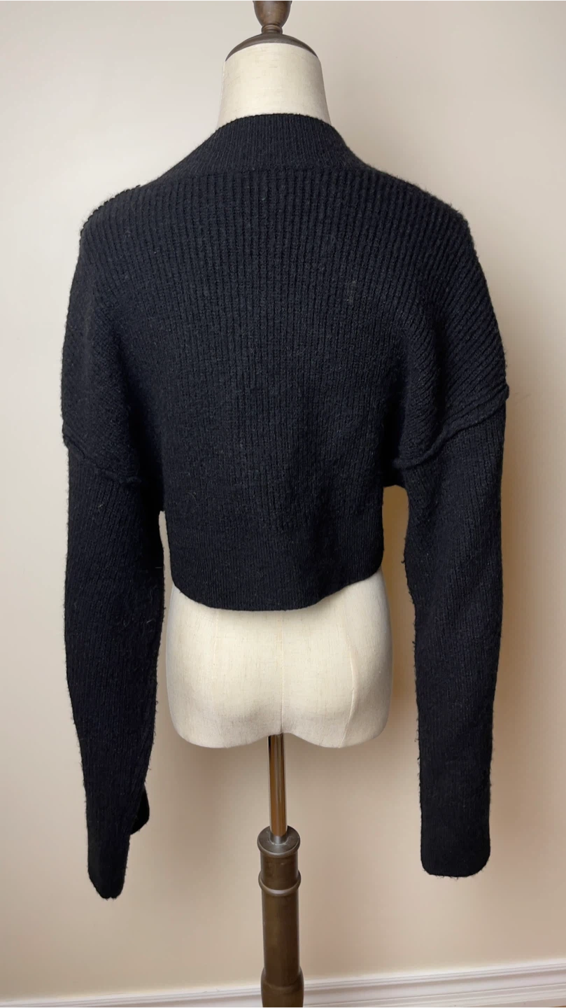 Black Cropped Cardigan - photo 3