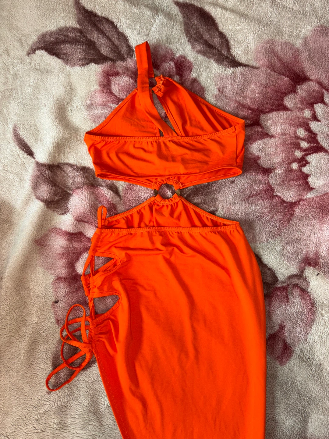 Orange Halter Cutout Maxi Dress, Size Small - photo 5
