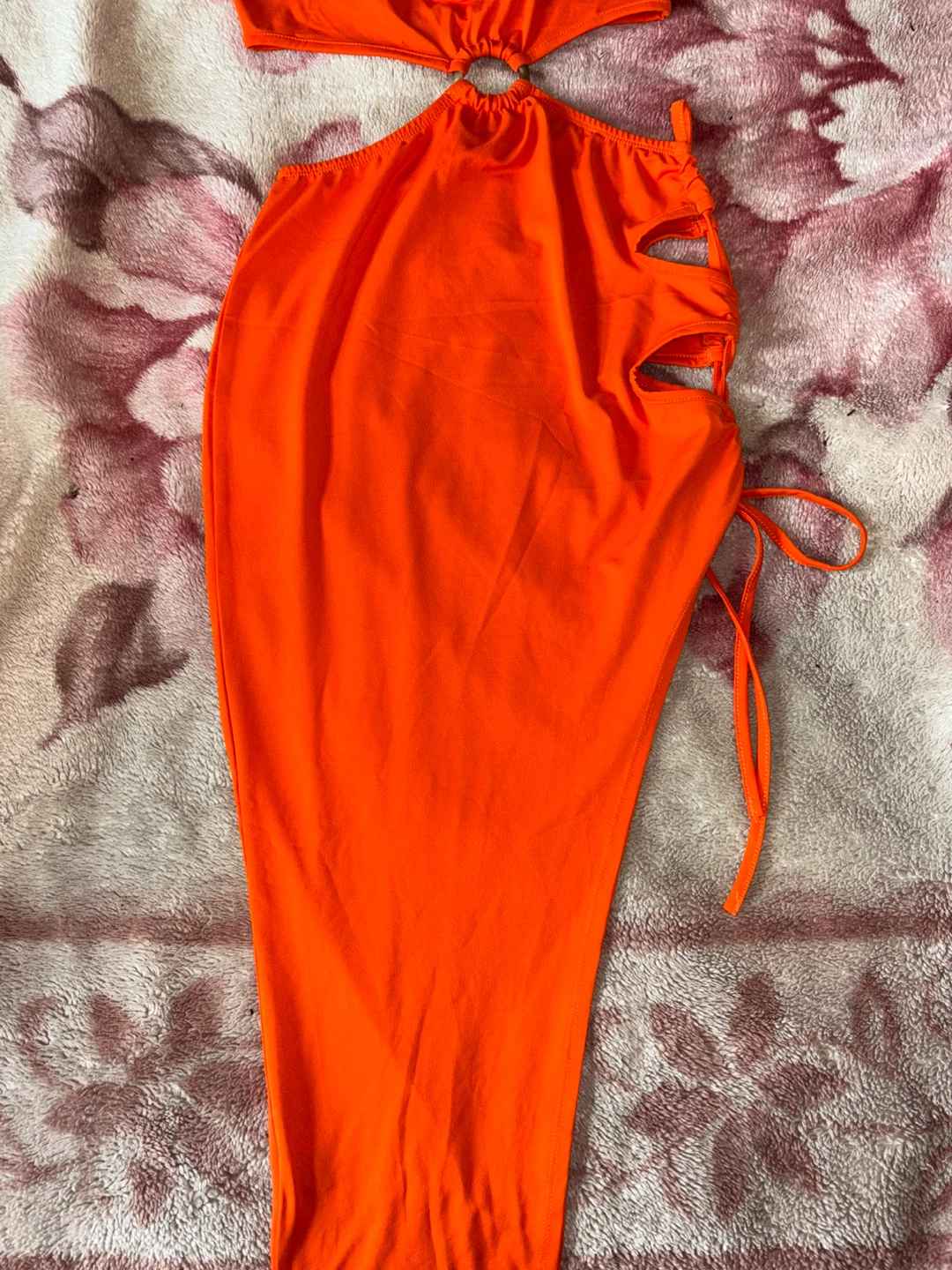 Orange Halter Cutout Maxi Dress, Size Small - photo 2