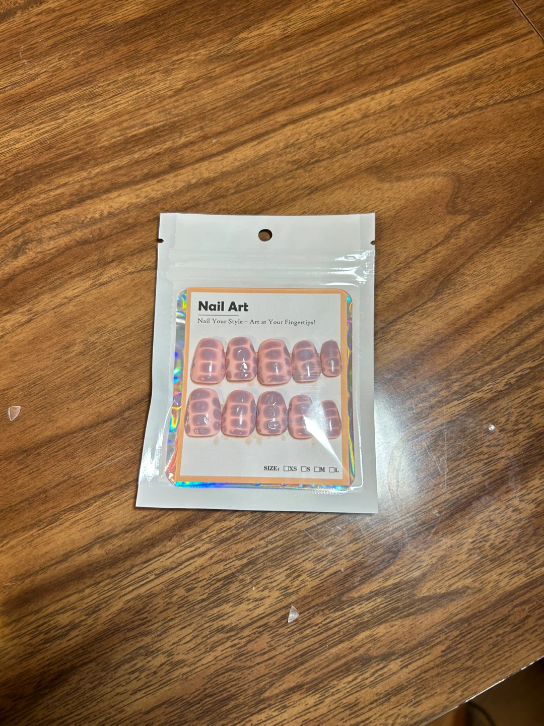 Nail Art Press-On Nails (Pink Marble Pattern)