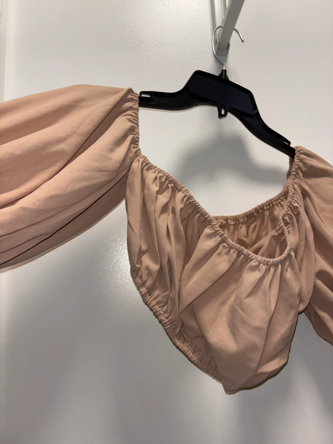 SHEIN Beige Puff Sleeve Crop Top and Shorts Set - Size S - photo 2
