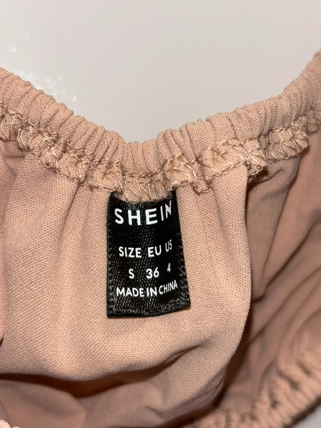 SHEIN Beige Puff Sleeve Crop Top and Shorts Set - Size S - photo 3
