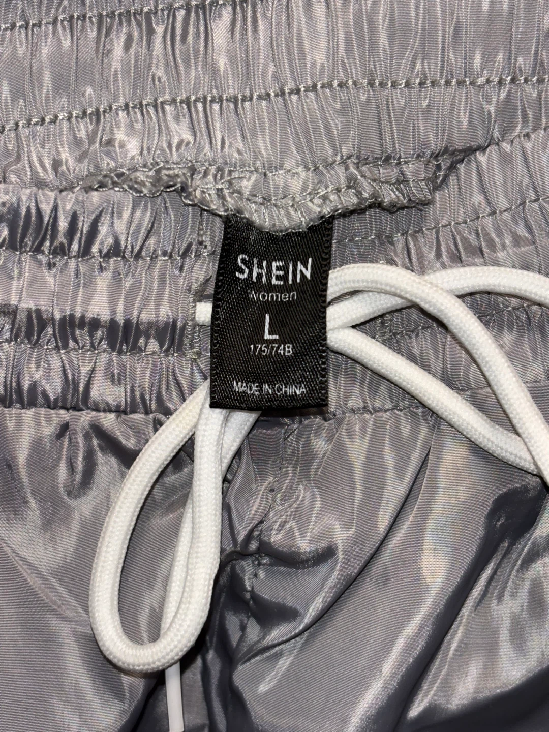 SHEIN Women's Size L Gray Track Pants with Neon Yellow Trim - photo 5