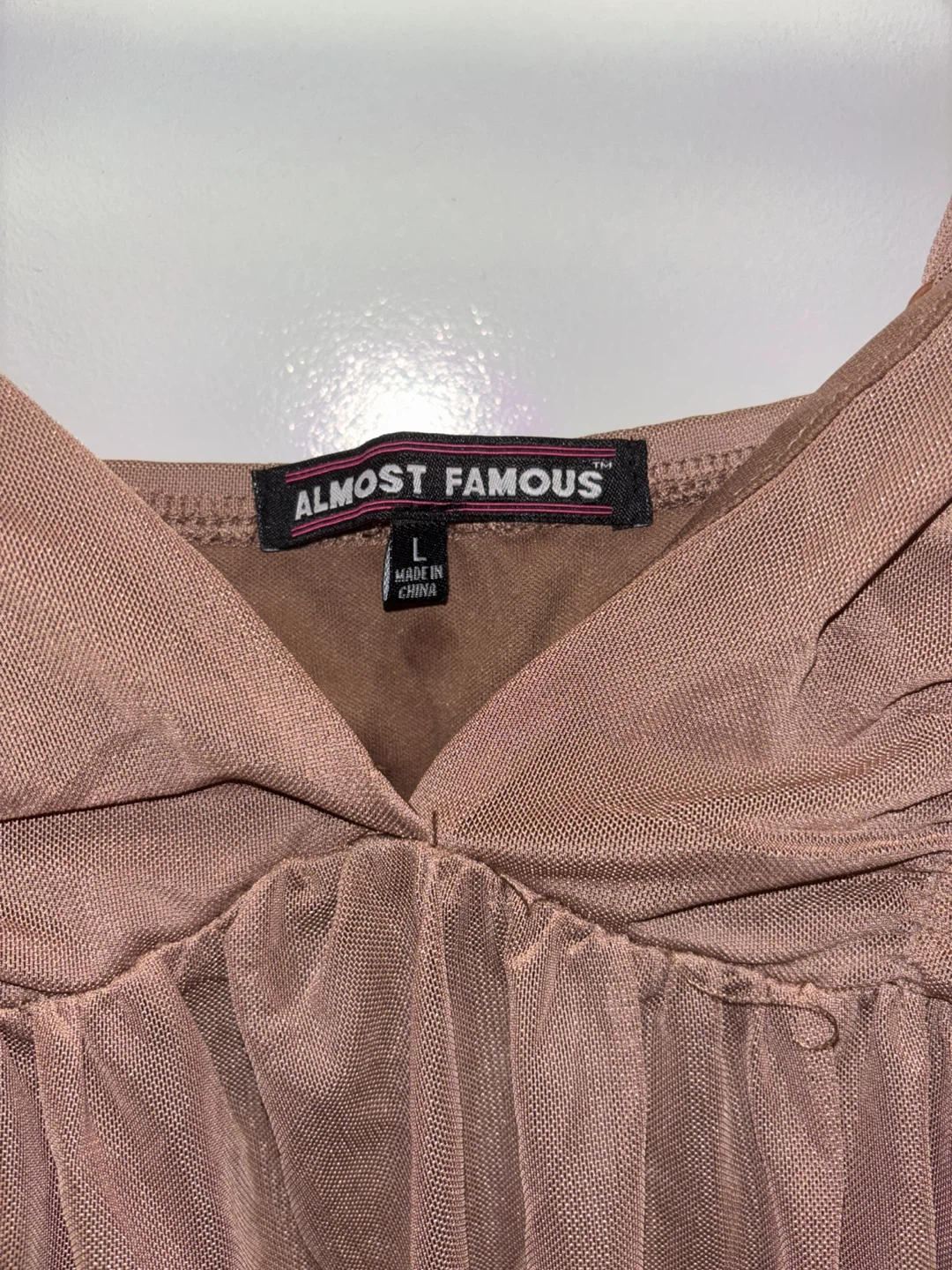 Almost Famous Ruched Mesh Cami Top - Size L - photo 3