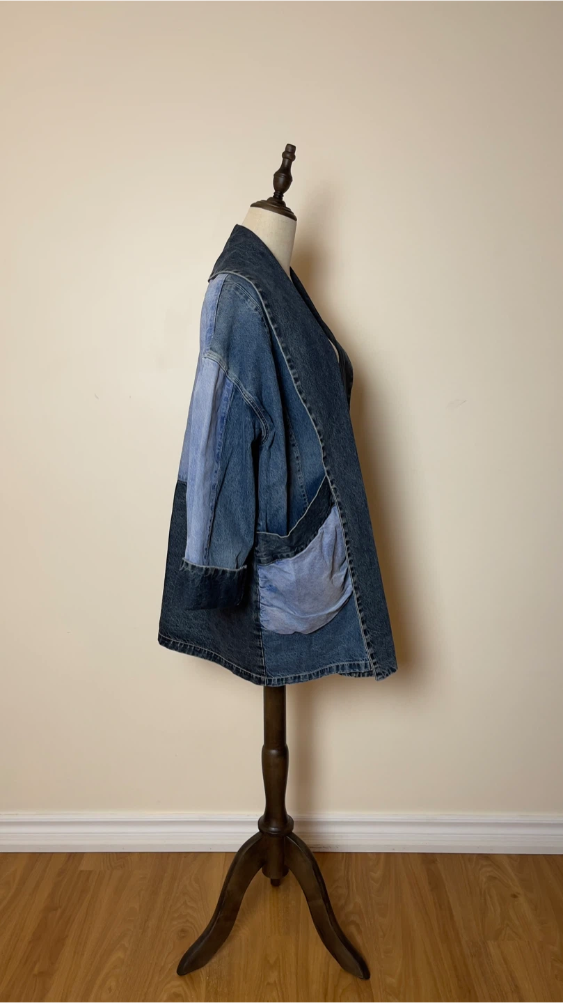 Pilcro & The Letterpress Denim Patchwork Jacket - Size S - photo 2