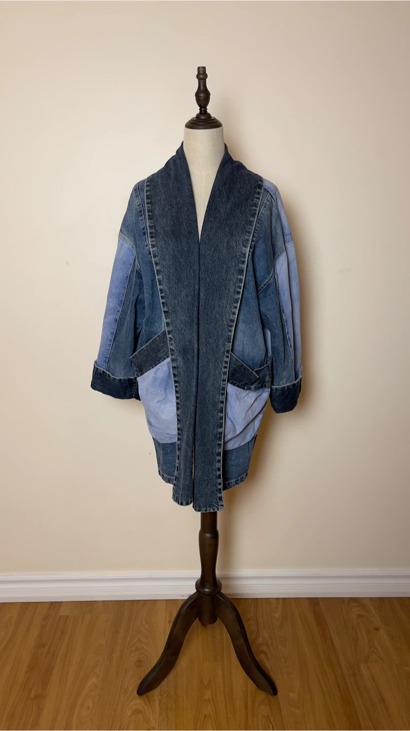 Pilcro & The Letterpress Denim Patchwork Jacket - Size S