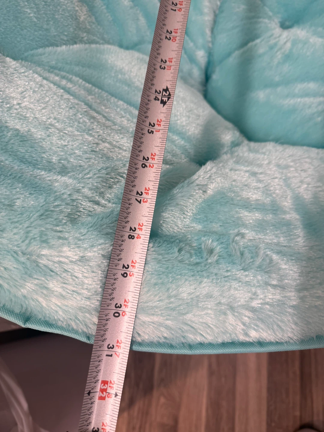 Teal Faux Fur Moon Chair - photo 4