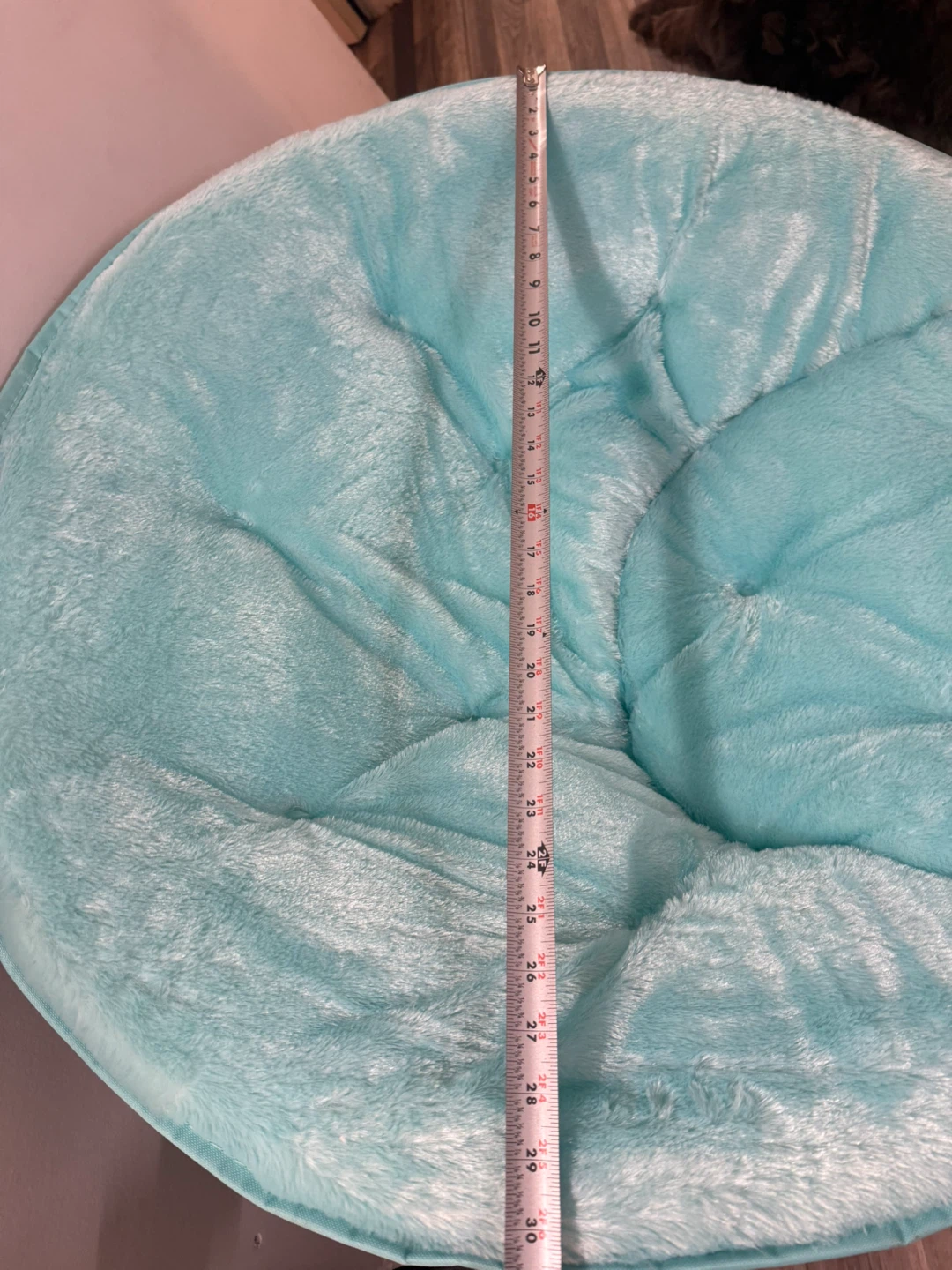Teal Faux Fur Moon Chair - photo 3