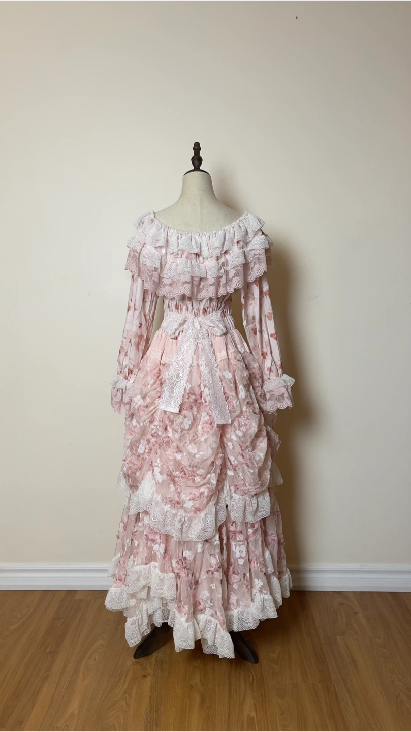 Pink Floral Lace Lolita Dress - photo 2