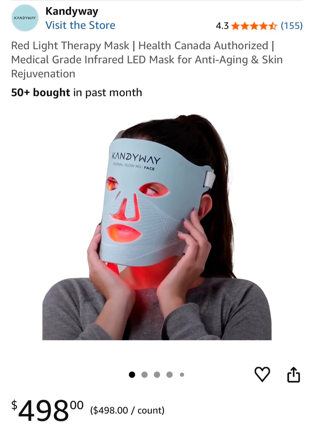 Kandyway Eternal Glow MD Face Red Light Therapy Mask - photo 2