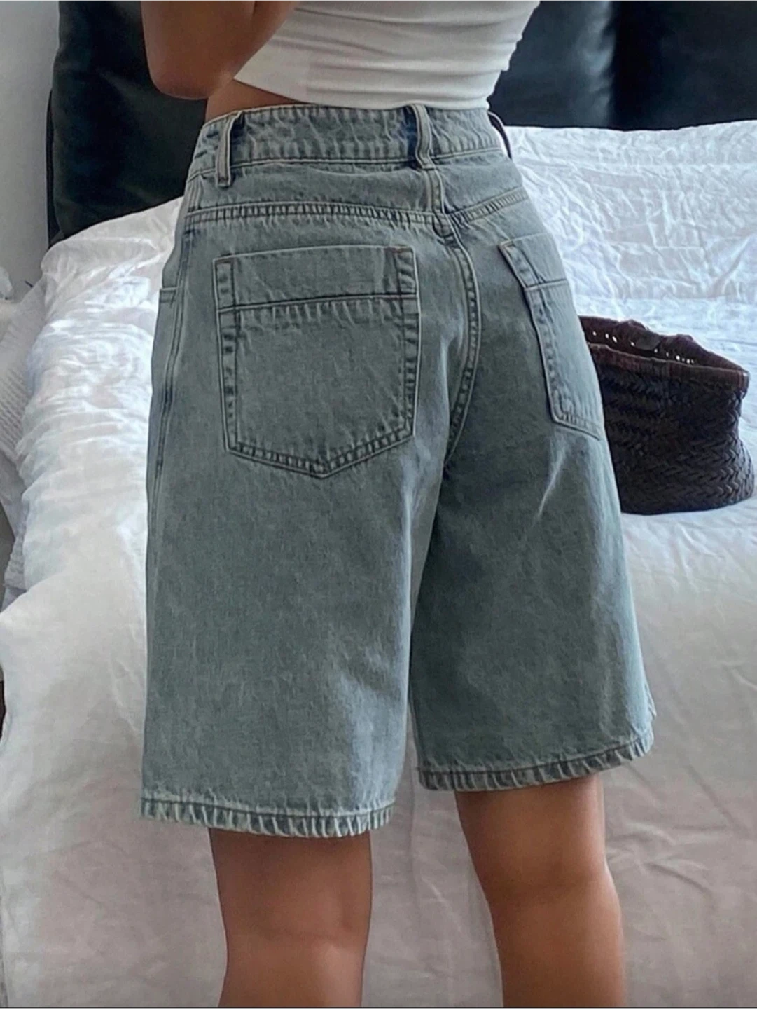 Light Wash Denim Jorts - L - photo 3
