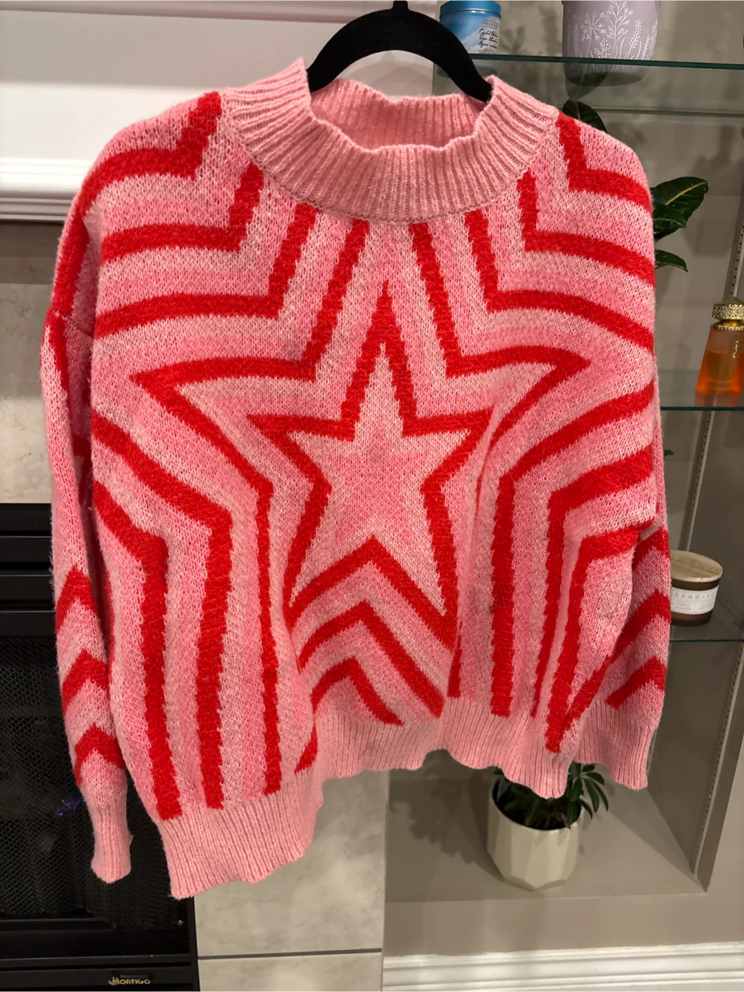 Pink & Red Star Knit Sweater - photo 4