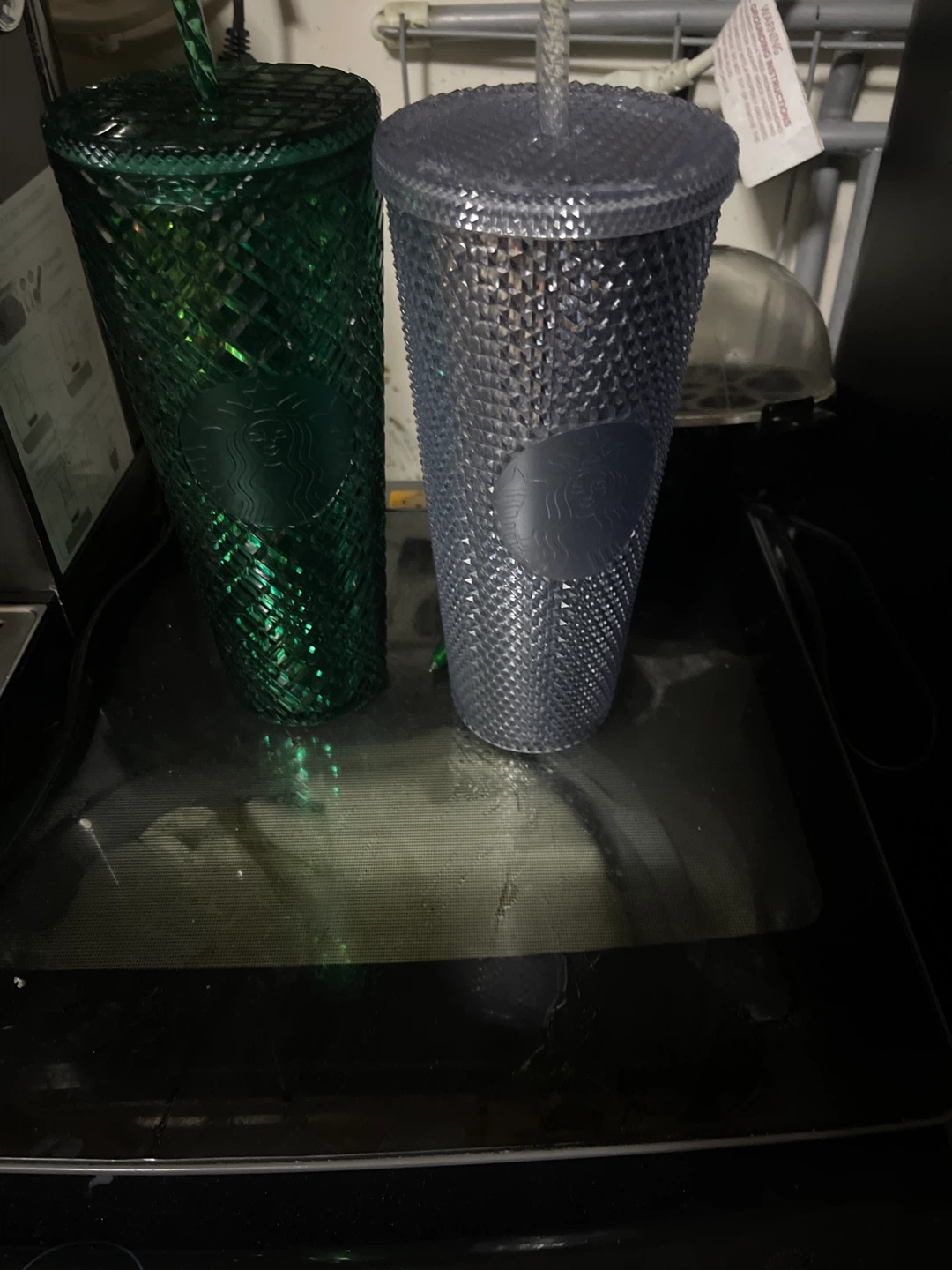 Starbucks Tumbler Set - Green and Silver Studded
