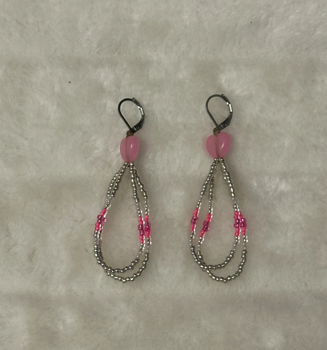 Beaded two loop dangle earrings - photo 3