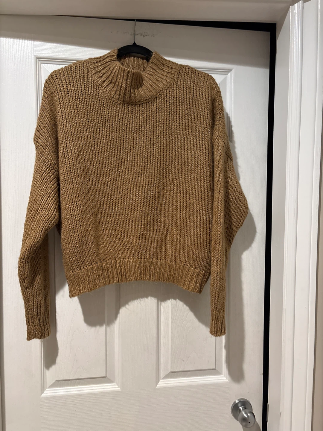 Women's Tan Mock Neck Knit Sweater - photo 4