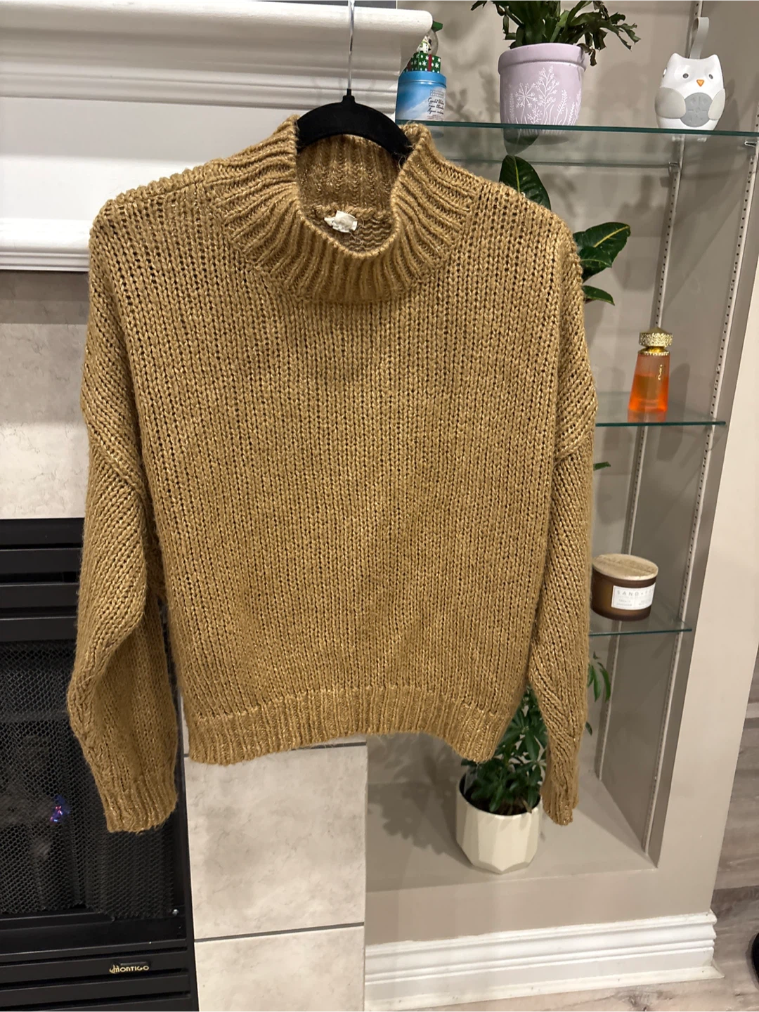 Women's Tan Mock Neck Knit Sweater - photo 2