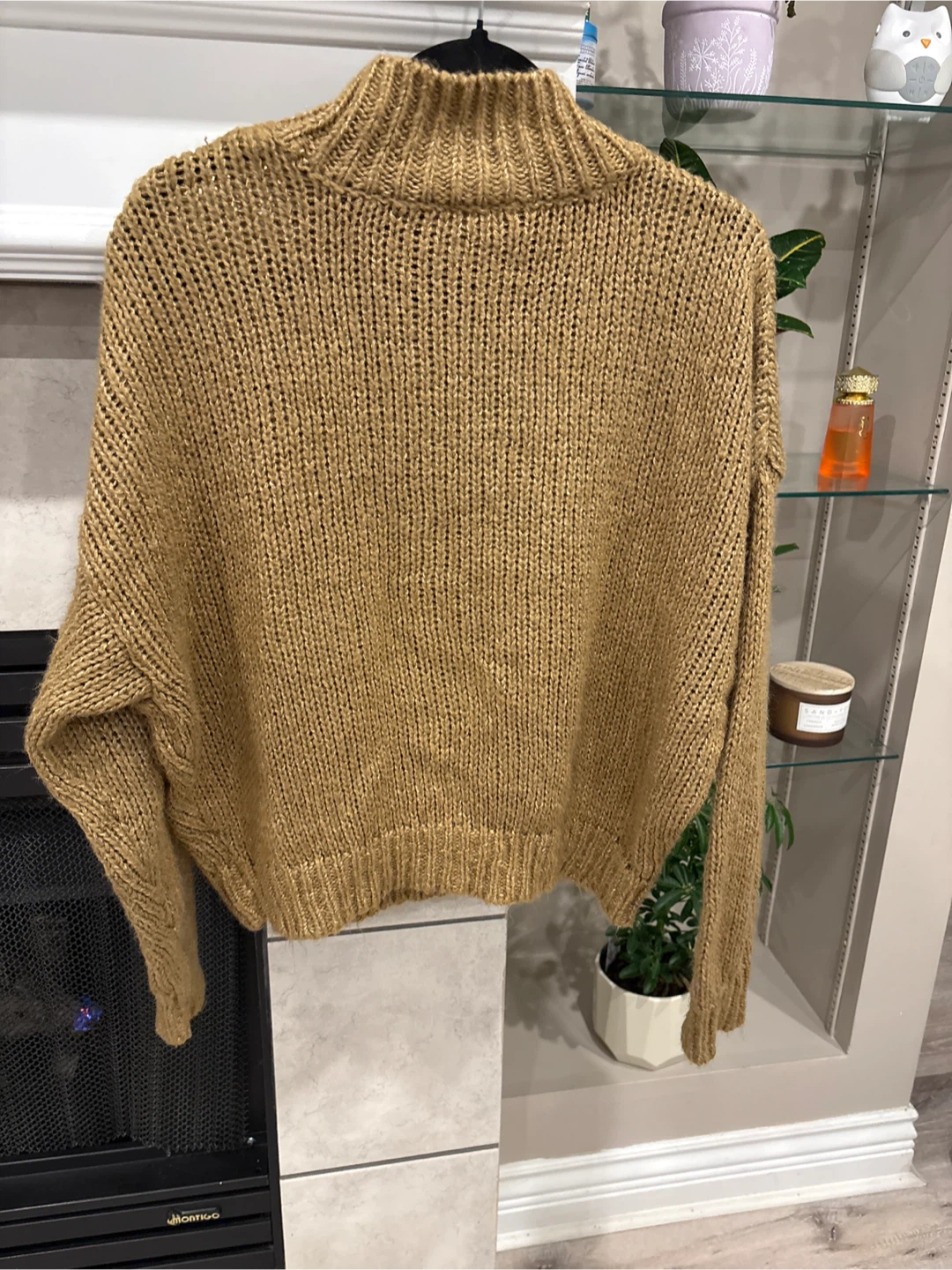 Women's Tan Mock Neck Knit Sweater - photo 3