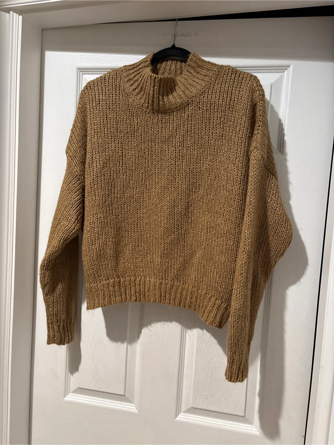 Women's Tan Mock Neck Knit Sweater - photo 5
