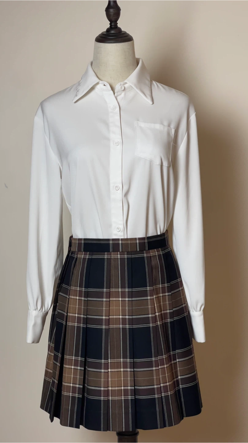 White Collared Blouse with Embroidered Collar