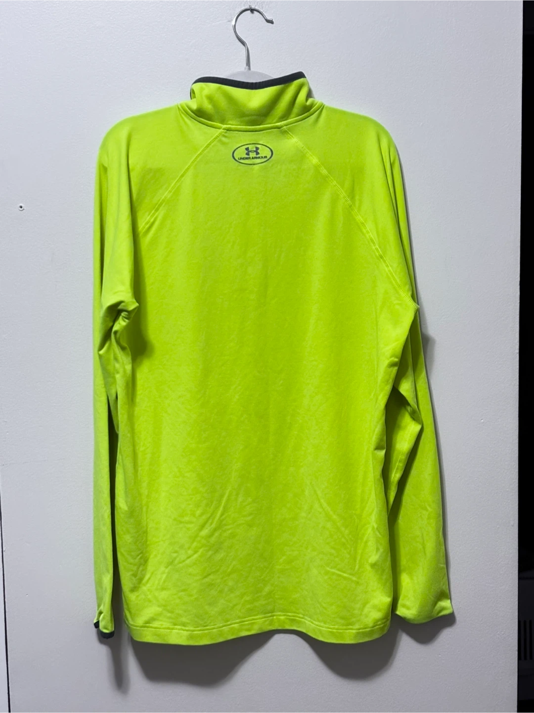 Under Armour 1/4 Zip Long Sleeve Shirt - Neon Yellow - Medium - photo 3