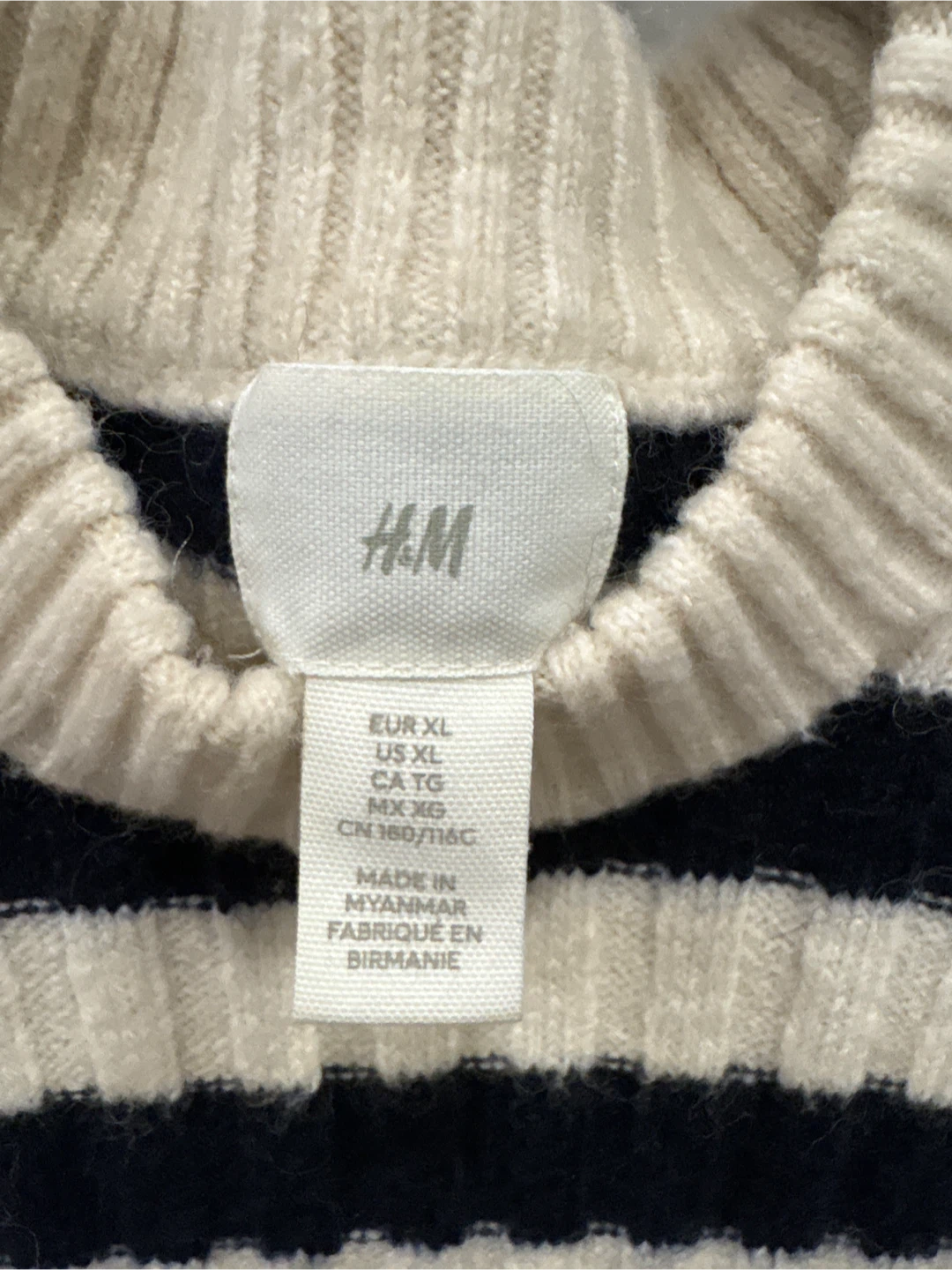 H&M Striped Turtleneck Sweater - XL - photo 3