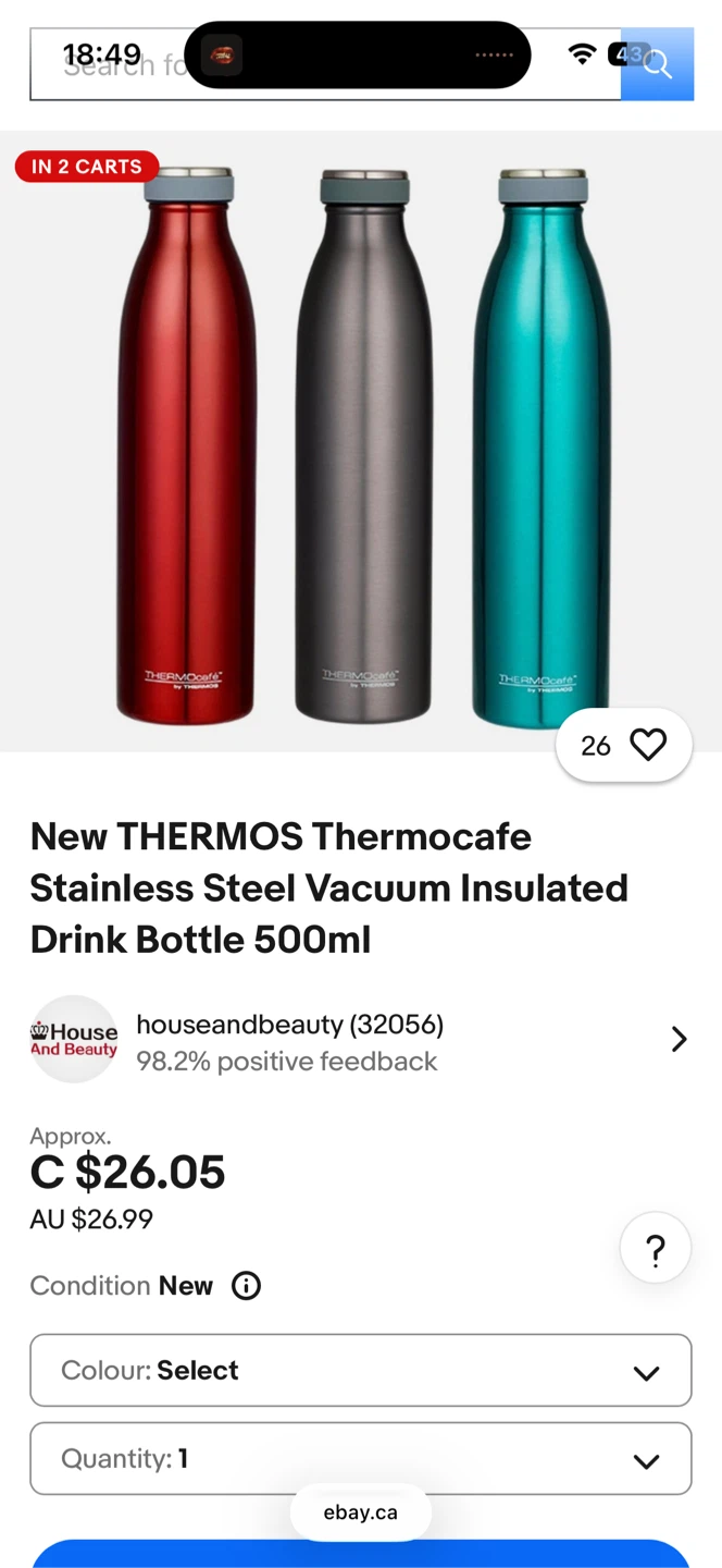 THERMOS Thermocafe Stainless Steel Vacuum Insulated Drink Bottle - photo 3