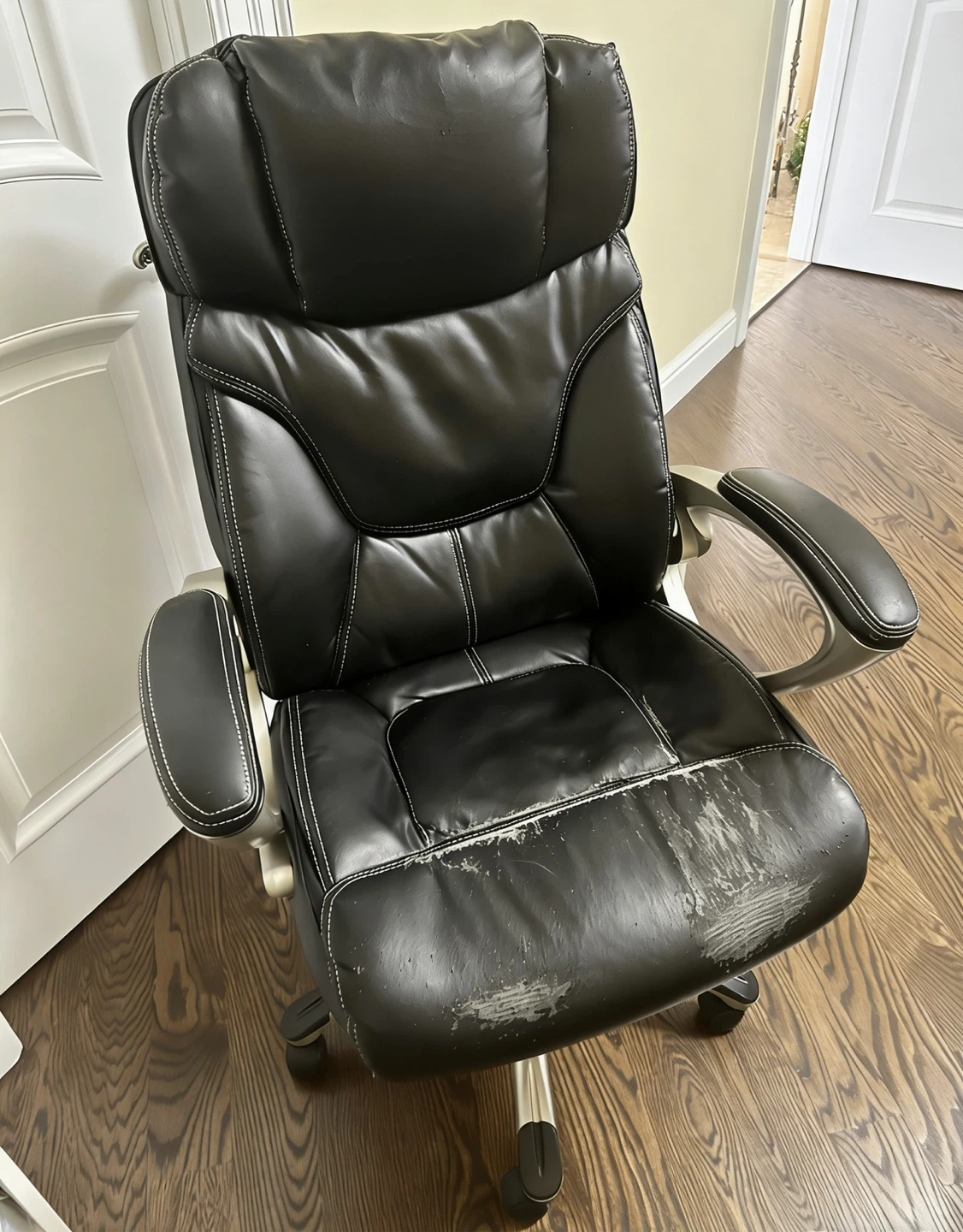 Black Faux Leather Office Chair