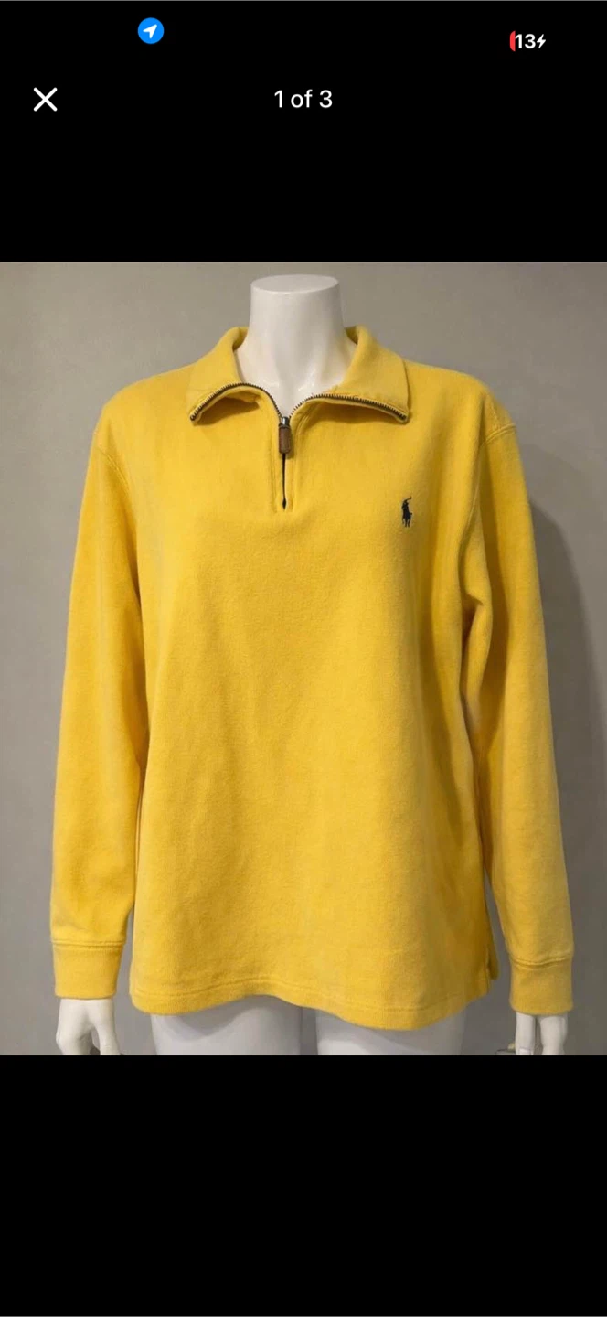 Ralph Lauren Polo Yellow 1/4 Zip Sweatshirt