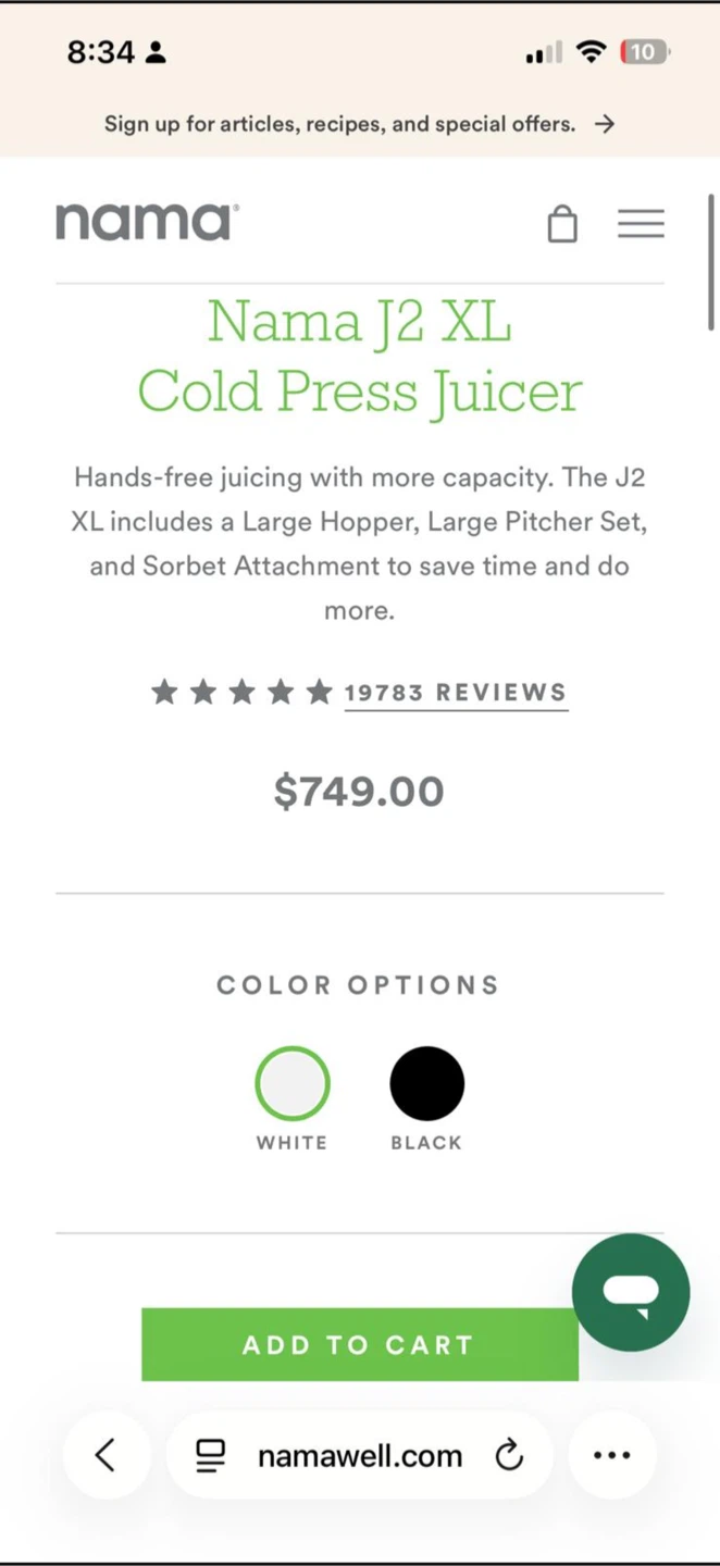 Nama J2 XL Cold Press Juicer - Black - photo 4