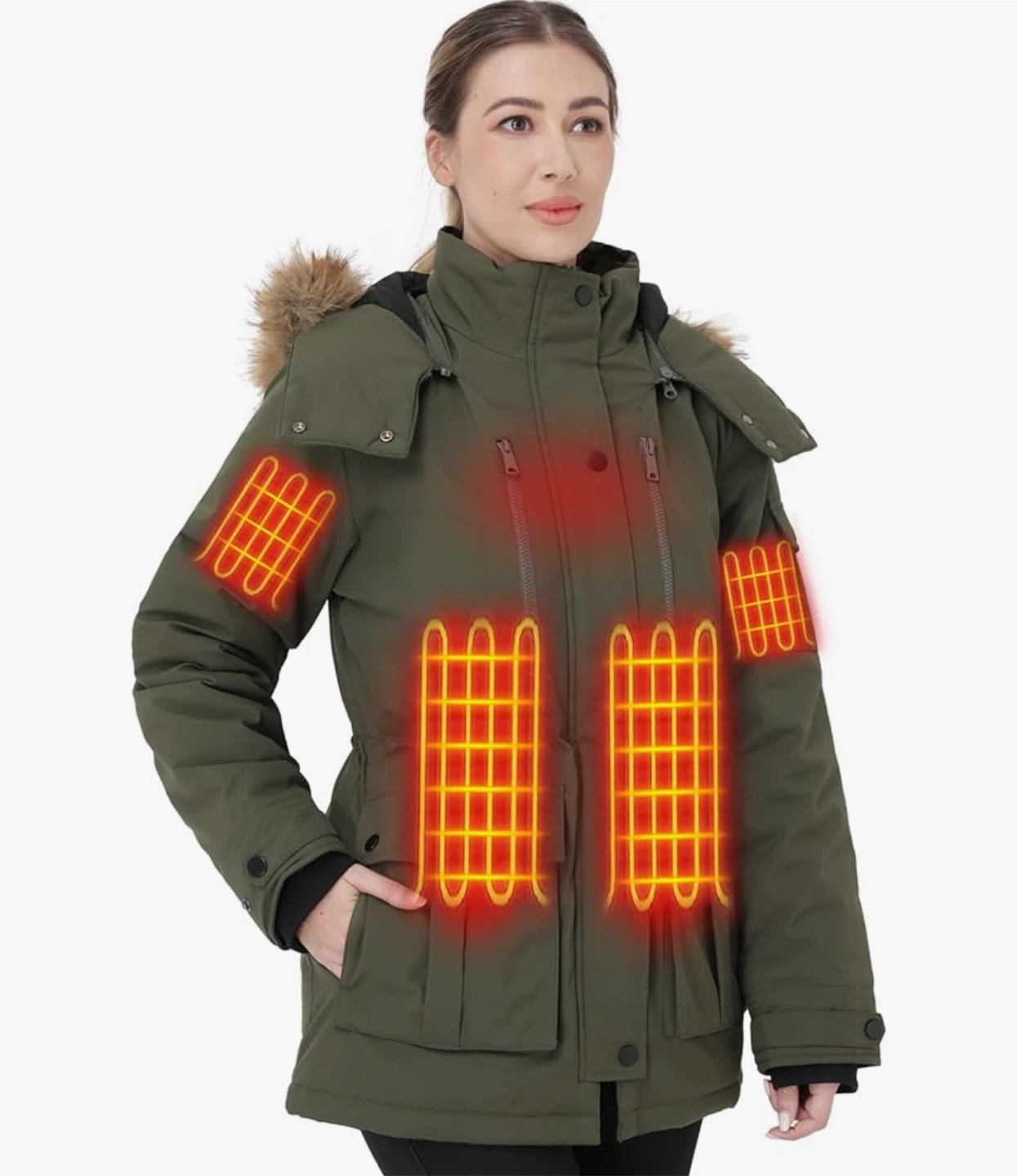 Heated Winter Jacket with Battery Size Small