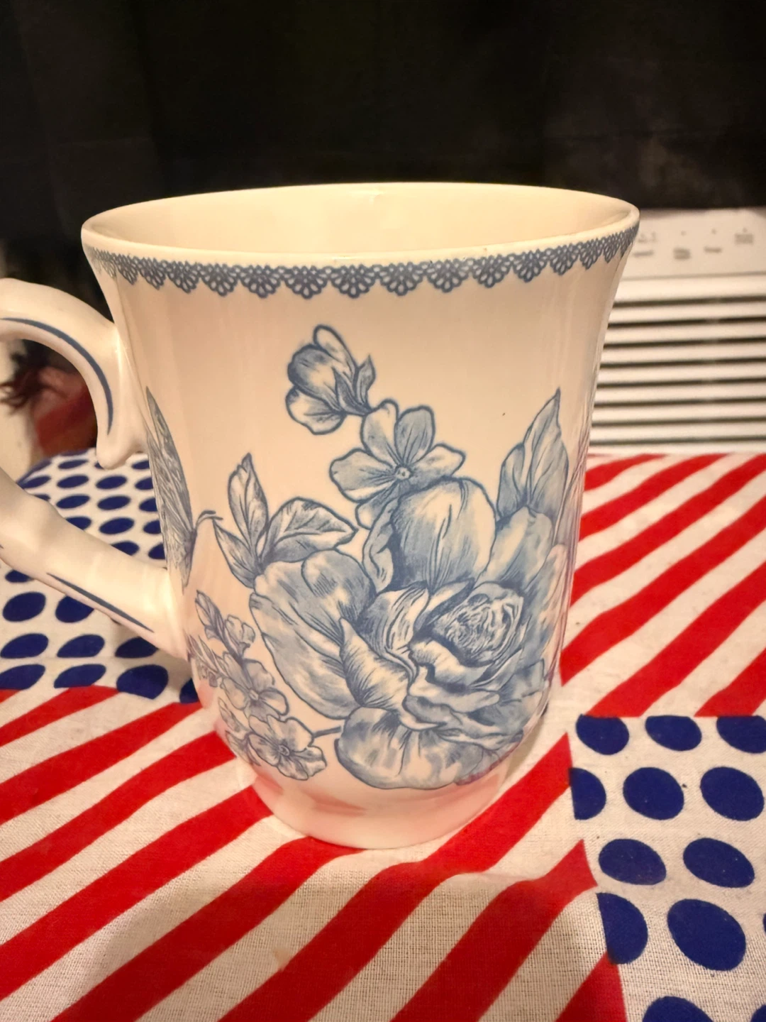 Blue Floral Coffee Mug