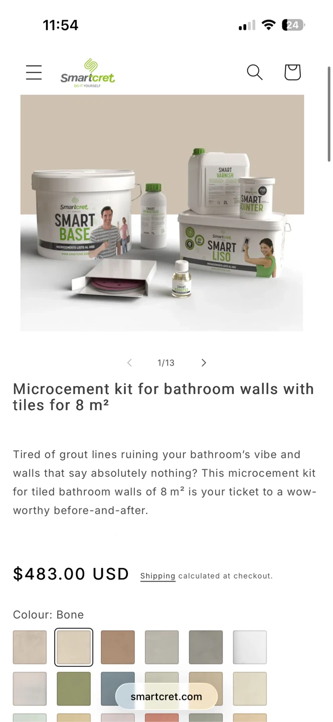 Smartcret Microcement Kit for Bathroom Walls - photo 5